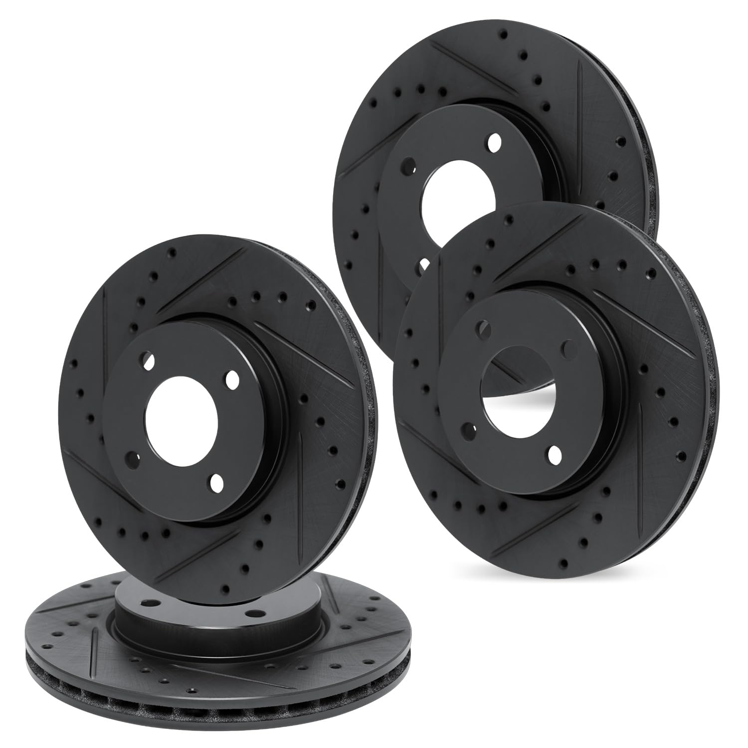R1 Concepts Drilled and Slotted Black Disc Brake Rotor Set WHPN2-56003