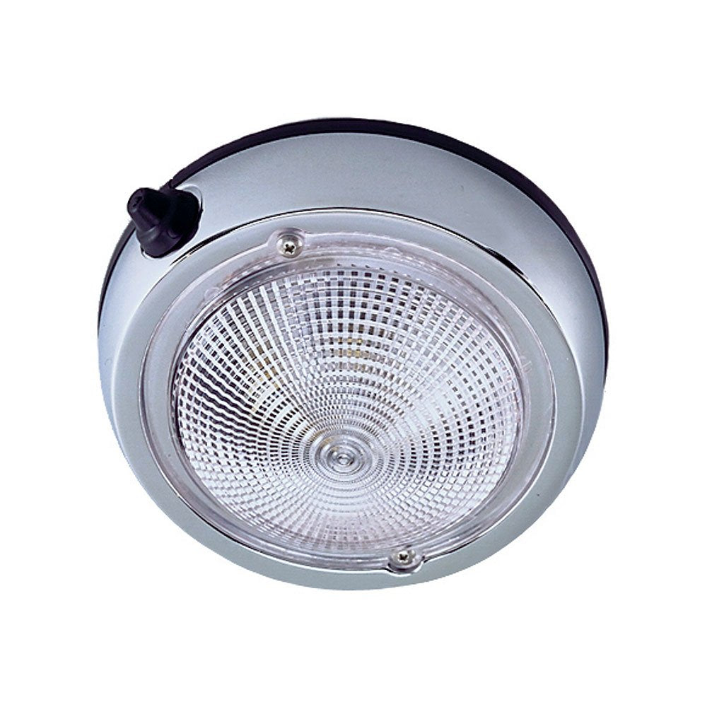 PERKO CHROME PLTD SURF MOUNT 5 O.D.(4″ LENS) DOME LIGHT W/″