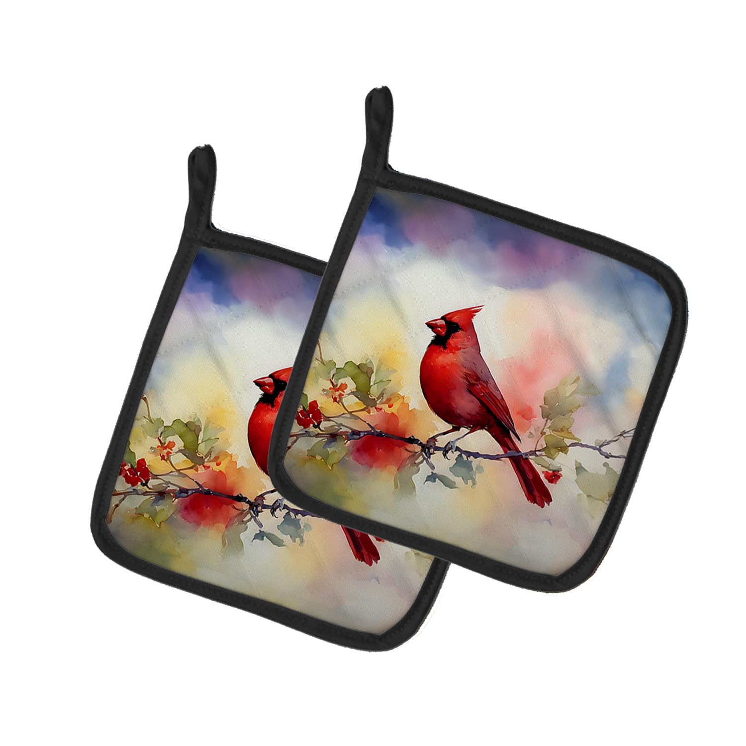 Cardinal Pair of Pot Holders