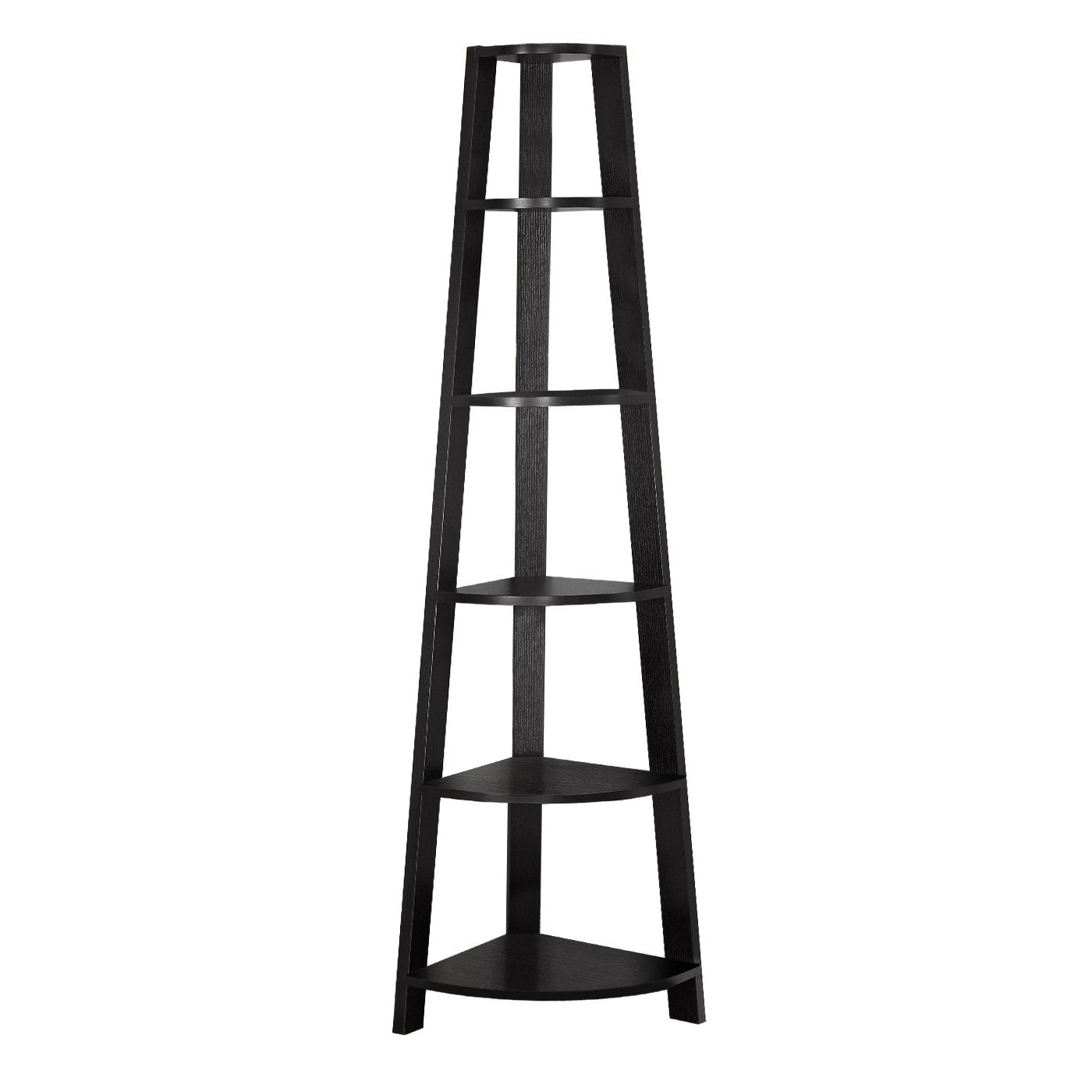 Monarch Specialties Corner Bookcase, 72 H, Cappuccino