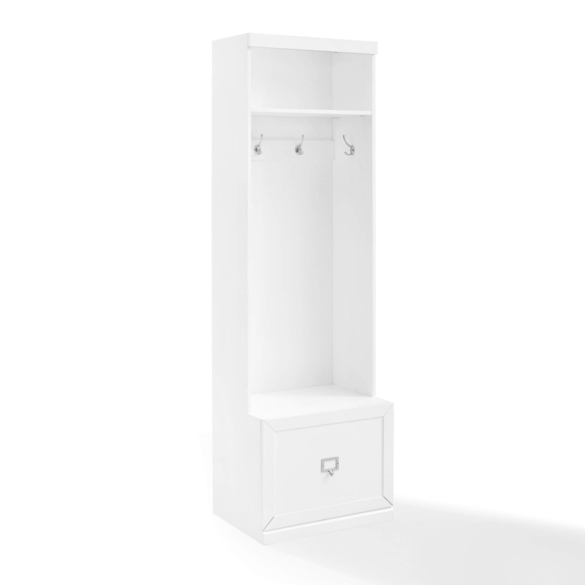 Casafoyer Furniture Harper Hall Tree with Storage Bench and Coat Rack Hooks for Hanging, White