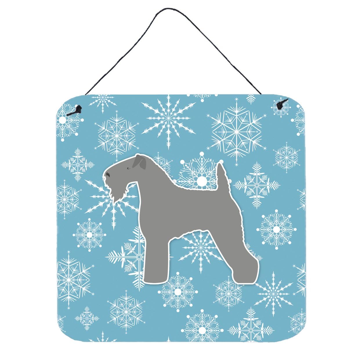 Winter Snowflake Design with Dog Art Wall or Door Hanging Prints