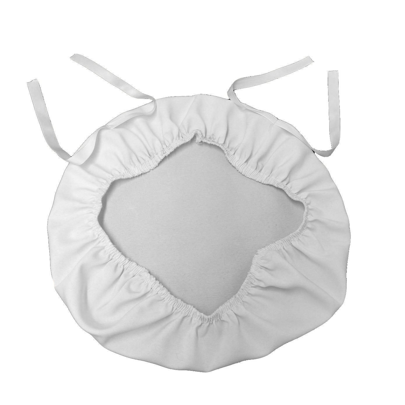 LA Linen Pack-4 Polyester Poplin Chiavari Chair Cushion Cover , White