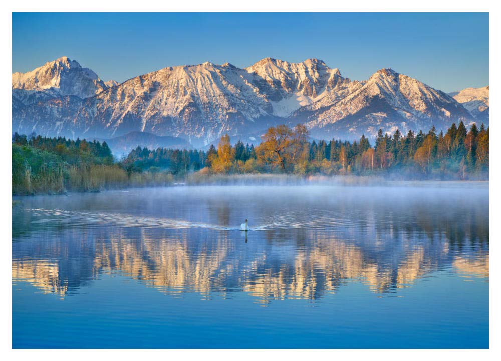 Allgaeu Alps and Hopfensee lake, Bavaria, Germany-Paper Art-42x30”