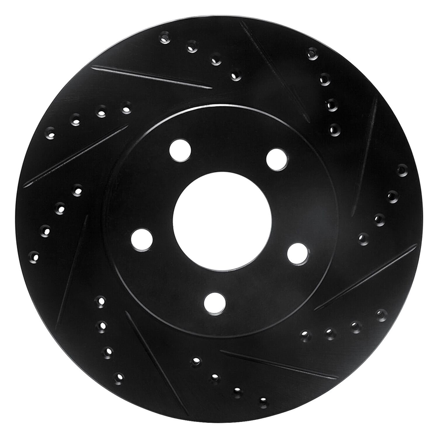 R1 Concepts Brake Rotor Drilled and Slotted Black ECB-47036R