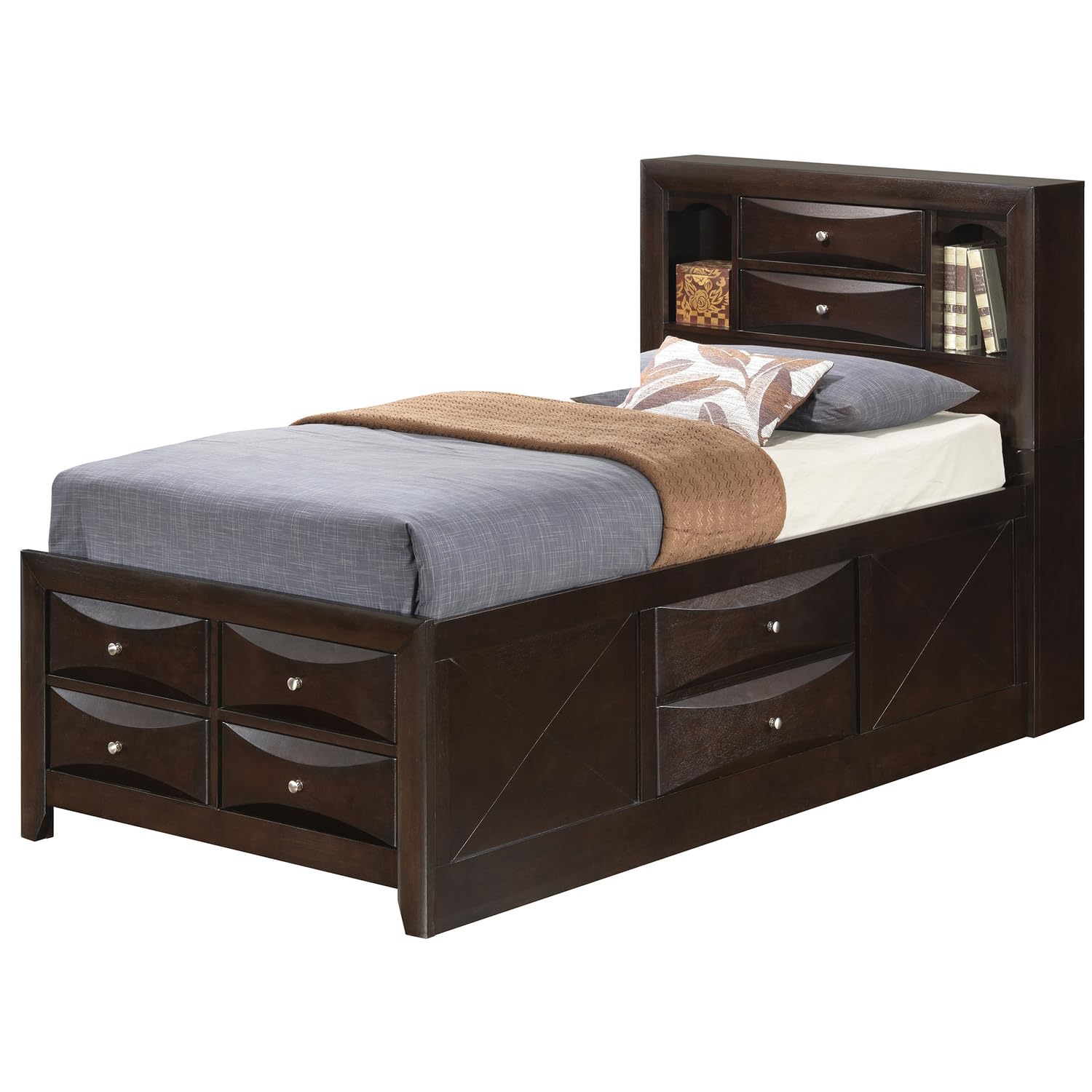 Marilla Cappuccino Twin Panel Beds