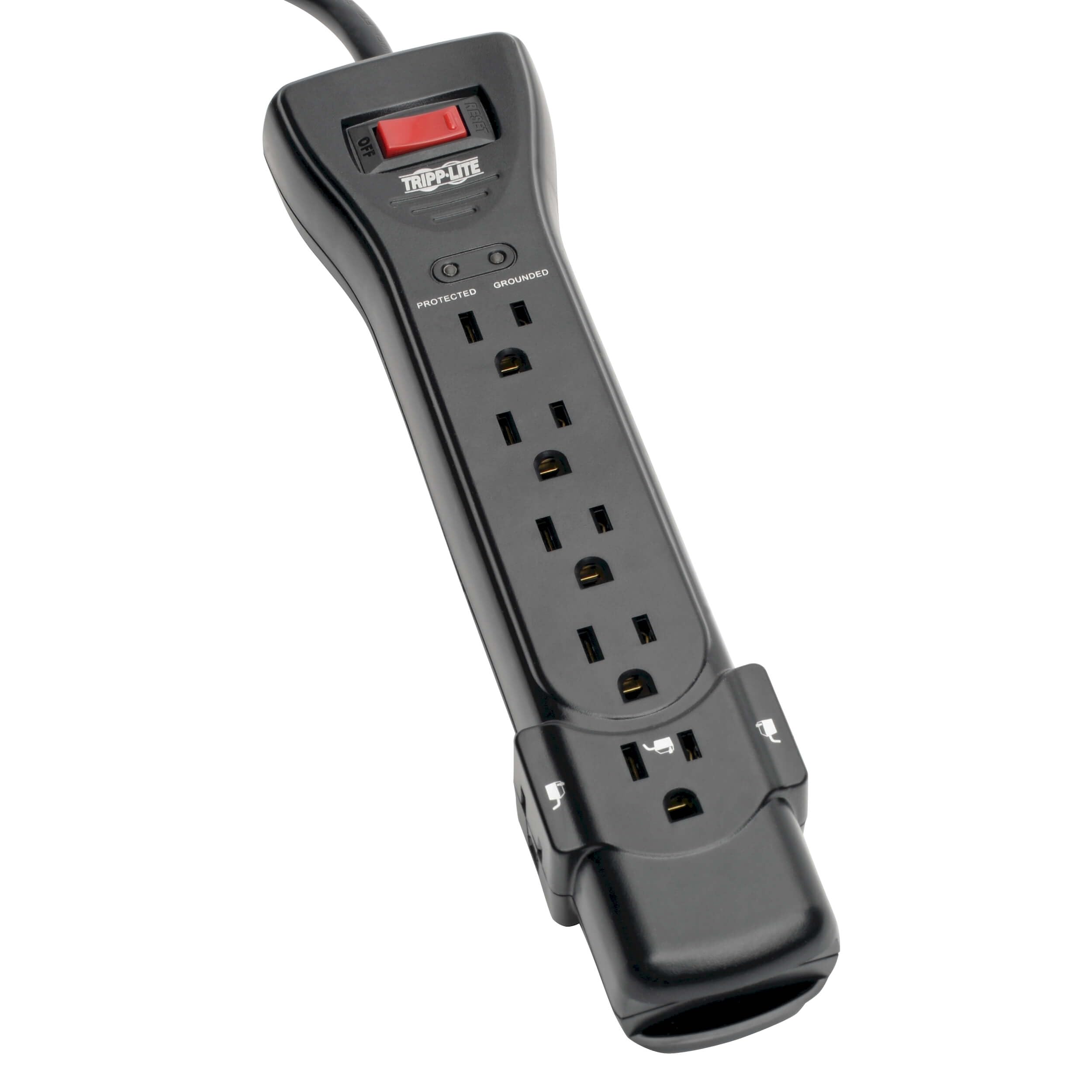 Surge 7 Outlet 25 Cord Black
