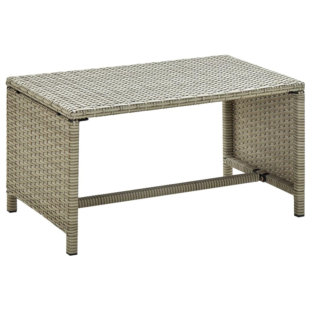 vidaXL Coffee Table Beige 27.6x15.7"x15" Poly Rattan"