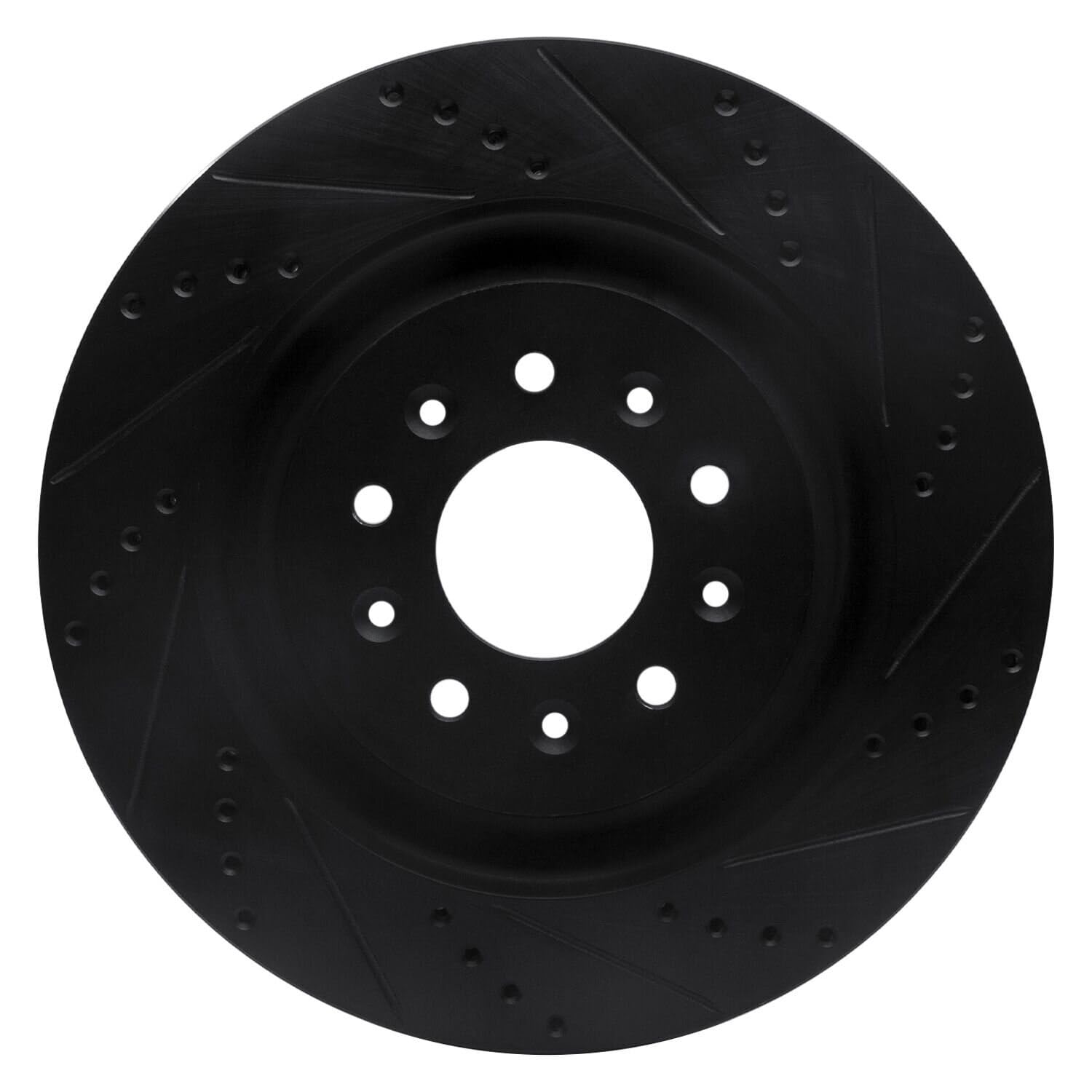 R1 Concepts Brake Rotor Drilled and Slotted Black ECB-20016R