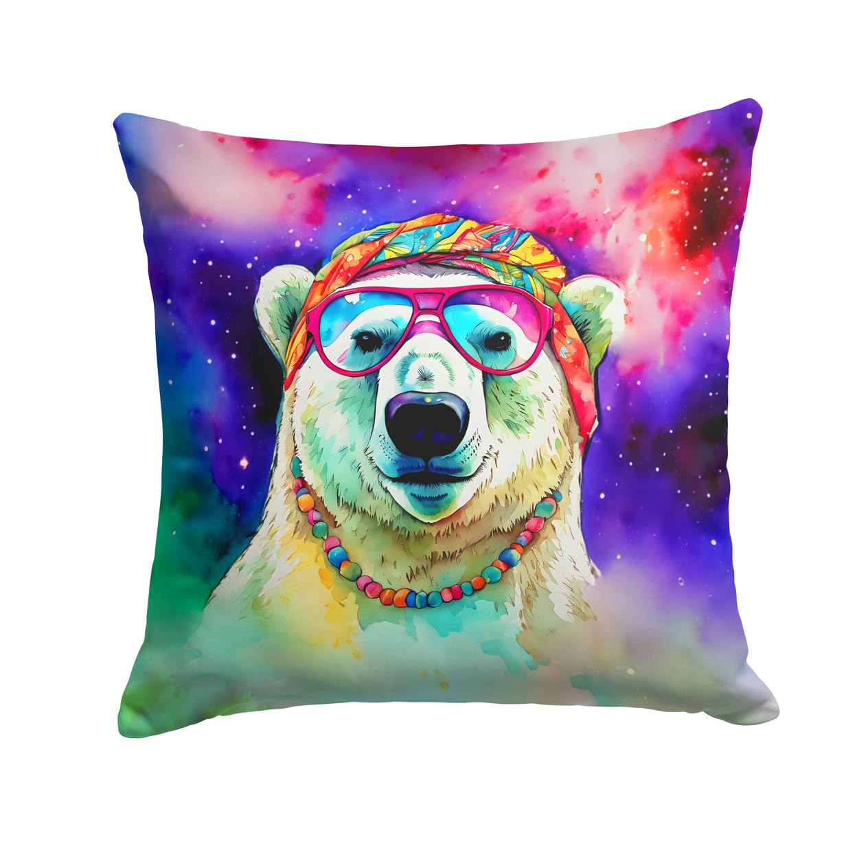 Hippie Animal Polar Bear Throw Pillow