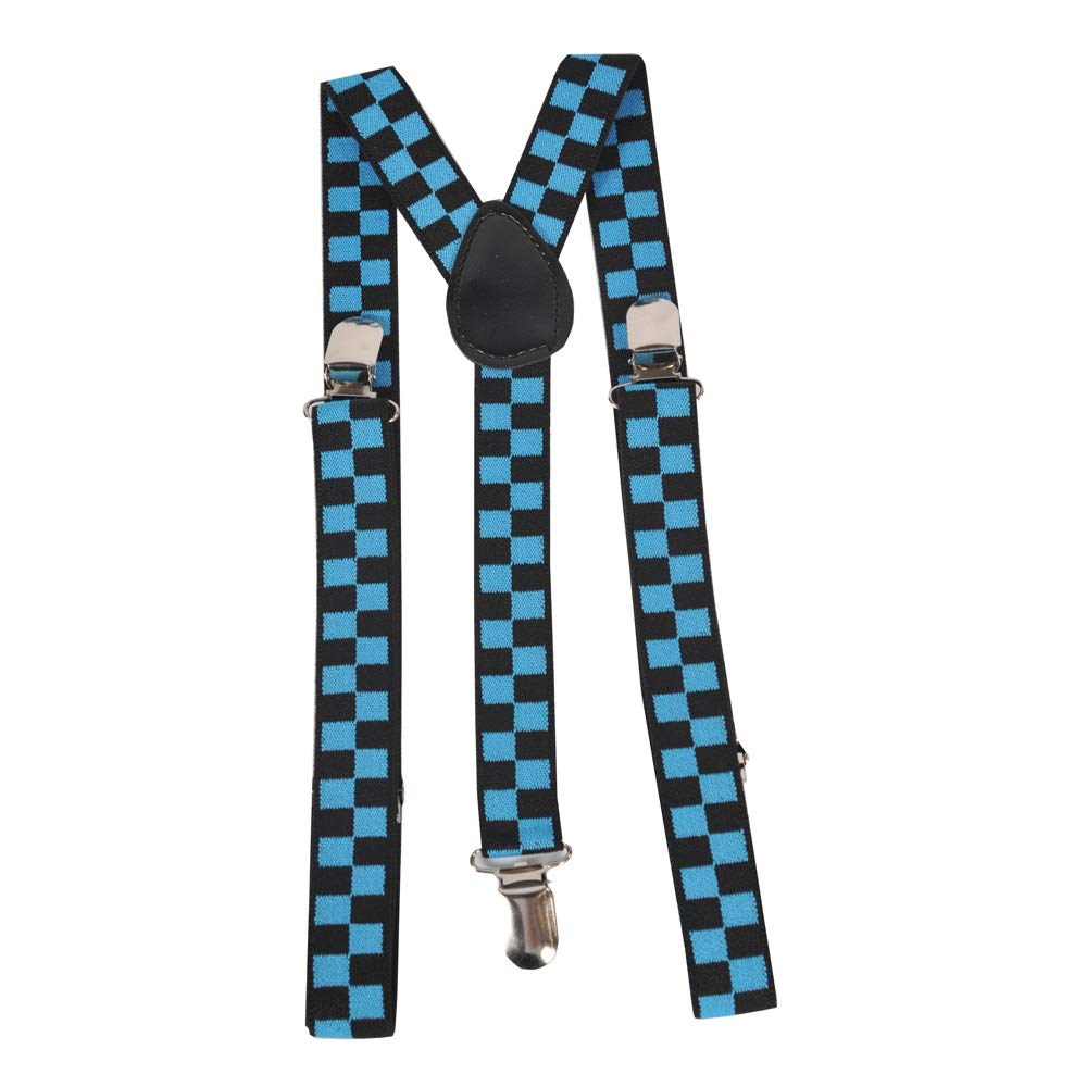 Blue Checkerboard Suspenders