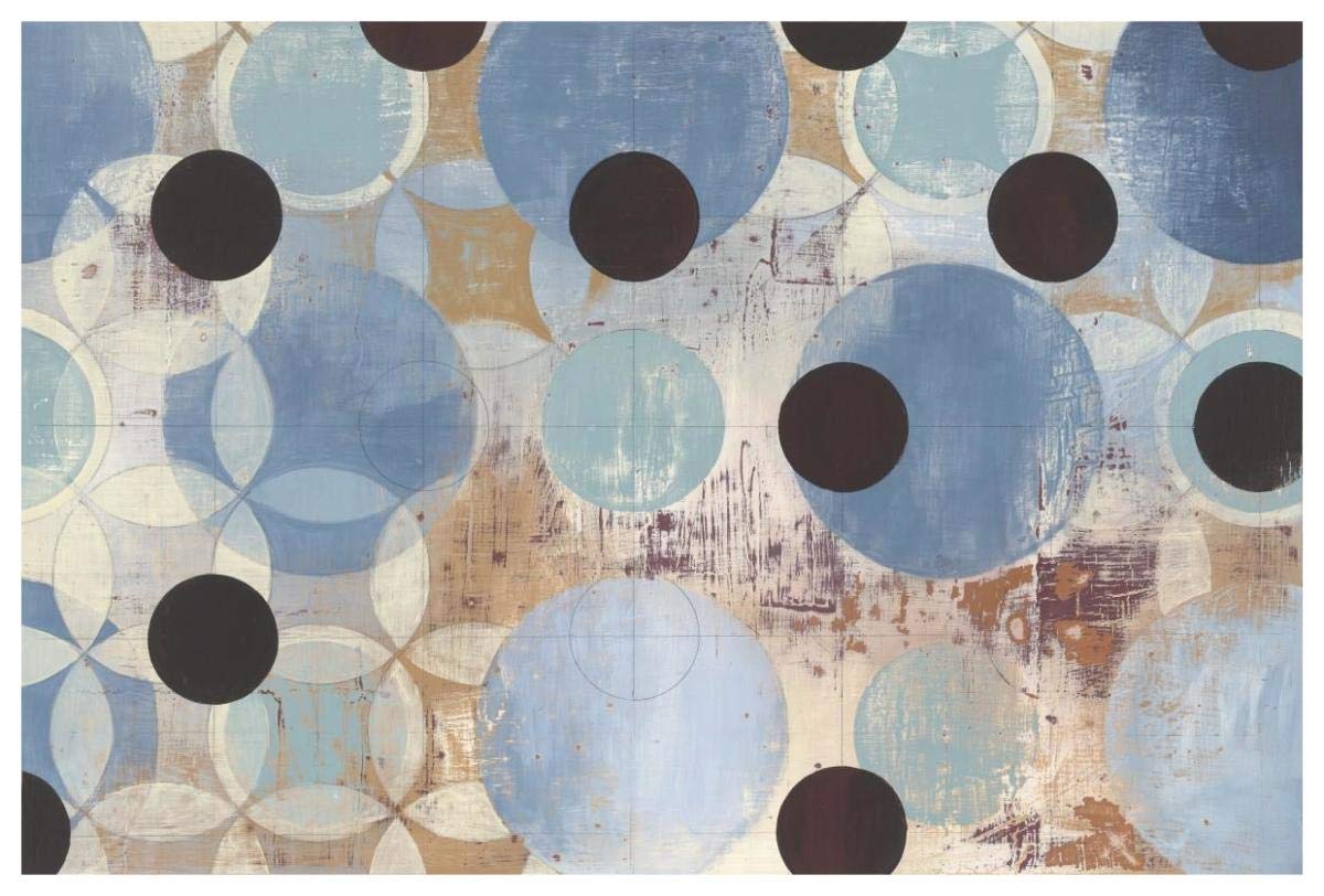 Blue Dots Neutral -Paper Art-62x42”