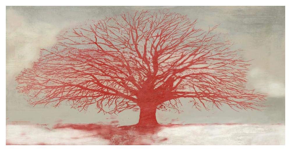 Red Tree-Paper Art-50x26”