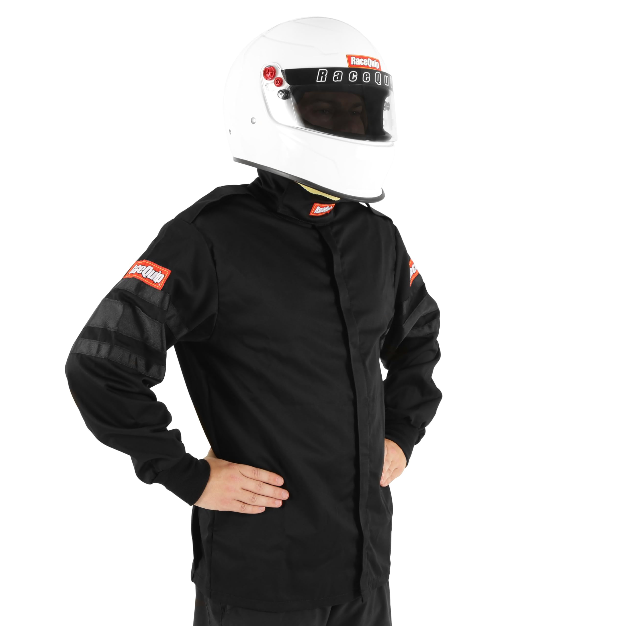 RaceQuip Racing Driver Fire Suit Jacket Single Layer SFI 3.2A/ 1 Black Large 111005
