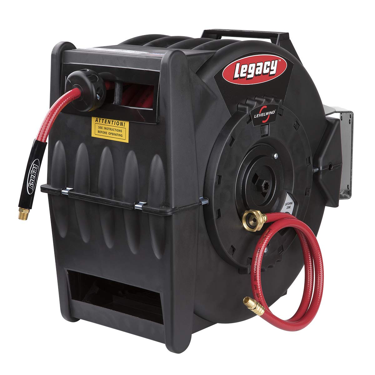 Legacy Levelwind Retractable Air Hose Reel, 3/8 In. X 100 Ft., Pvc - L8310