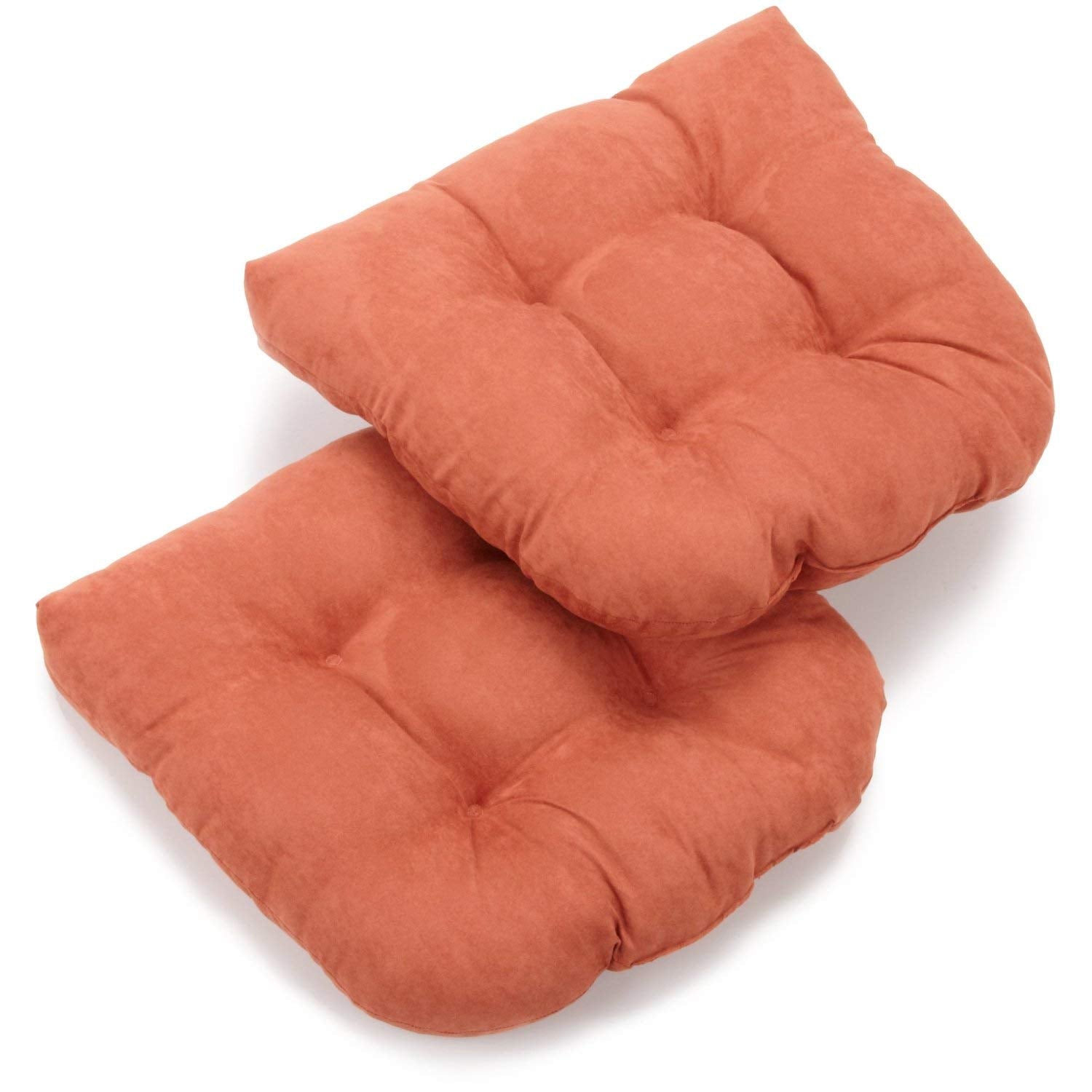 19-inch U-Shaped Micro Suede Tufted Dining Chair Cushion (Set of 2) - Spice