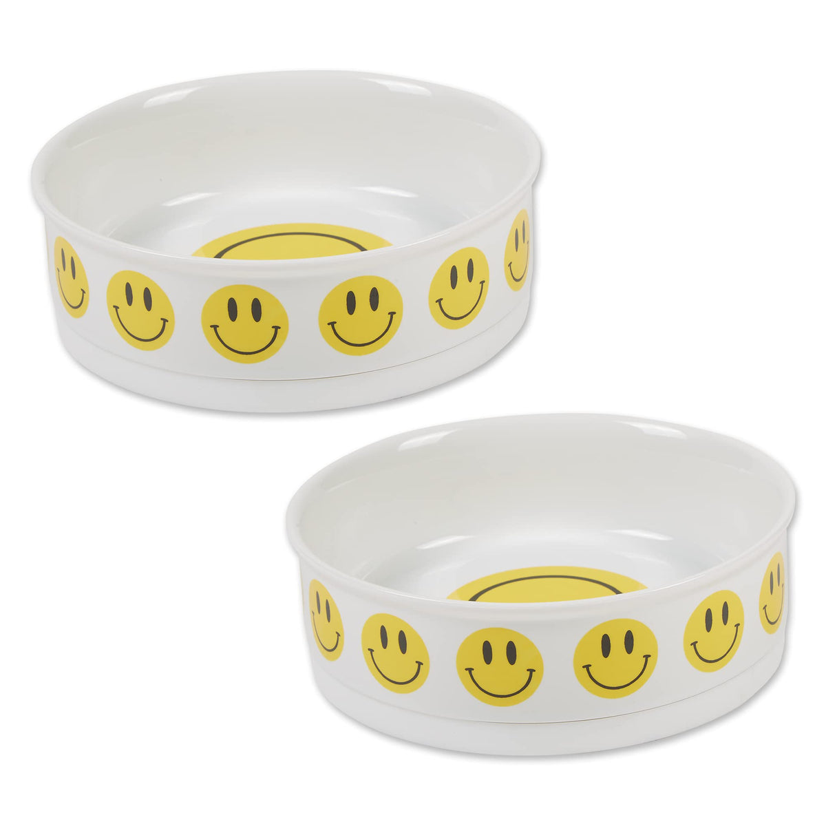 Bone Dry Ceramic Food & Water Bowls For Pets Non-Slip For Secure, Less Messy Feeding, Microwave & Dishwasher Safe, Large Set, 7.