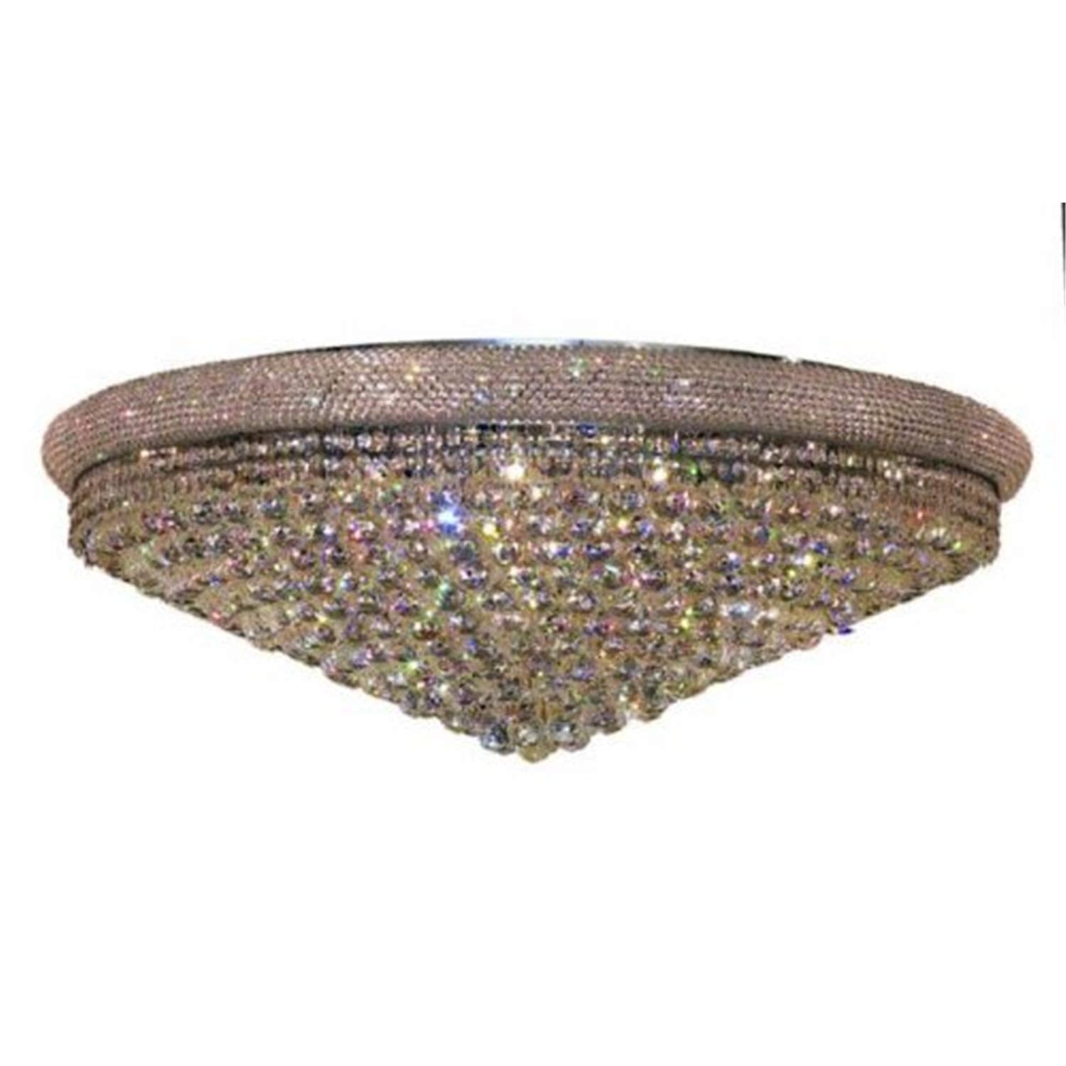 Primo 30 light Chrome Flush Mount Clear Royal Cut Crystal