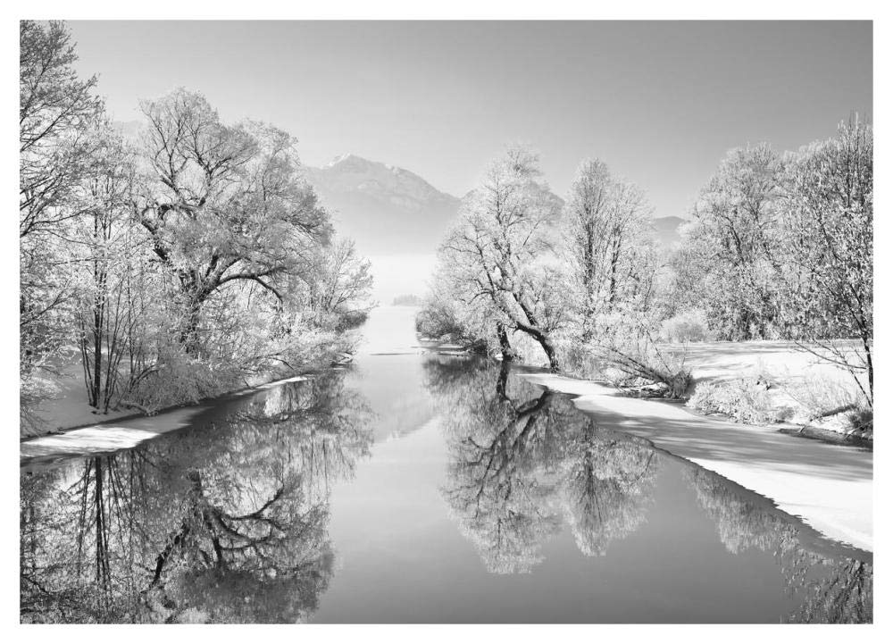 Winter landscape at Loisach, Germany (BW)-Paper Art-46x33”