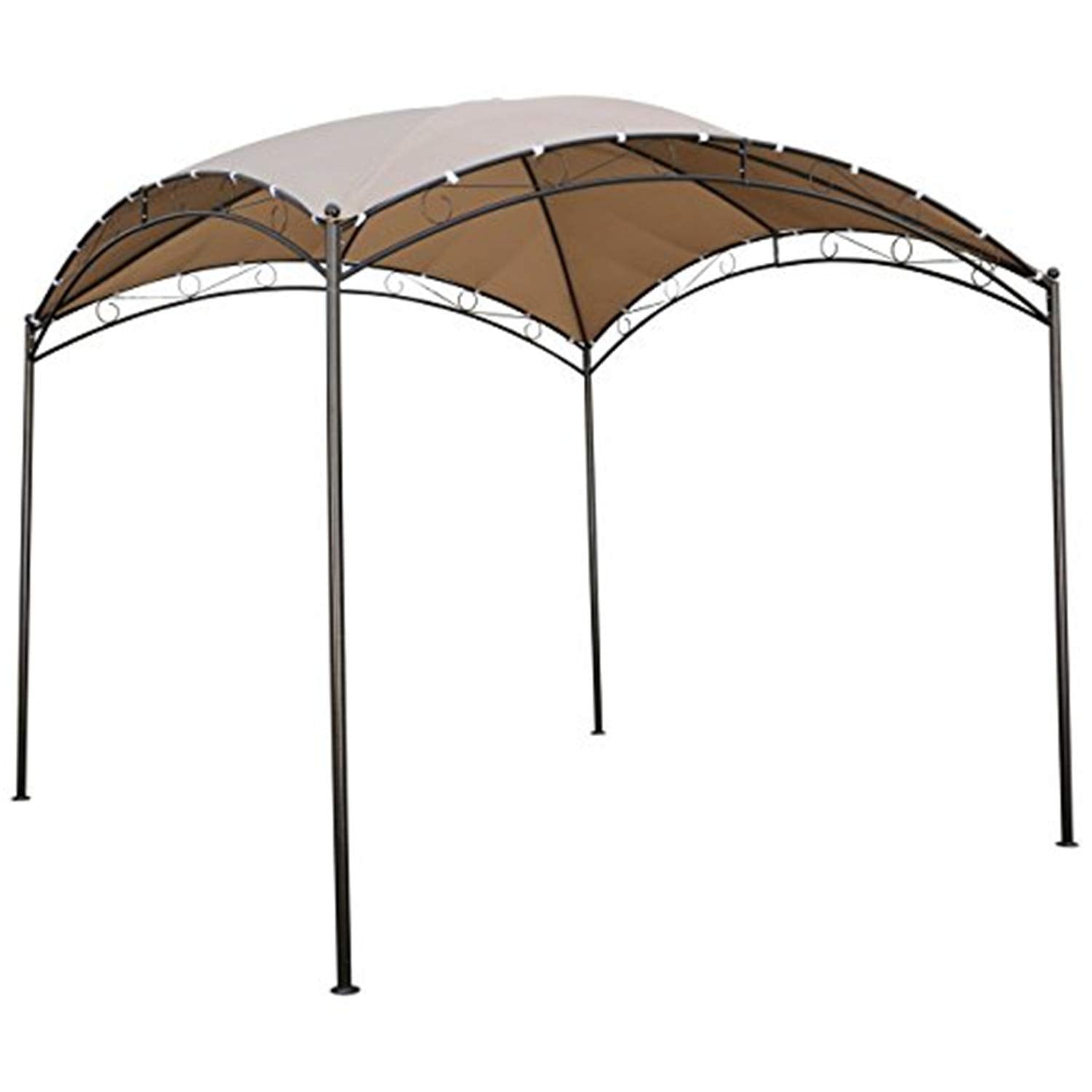 St. Kitts 3 Meter Square Dome Top Gazebo (38mm Steel Legs/19mm Cross Arch/180GSM Canopy) - Dark Grey/Aqua Blue
