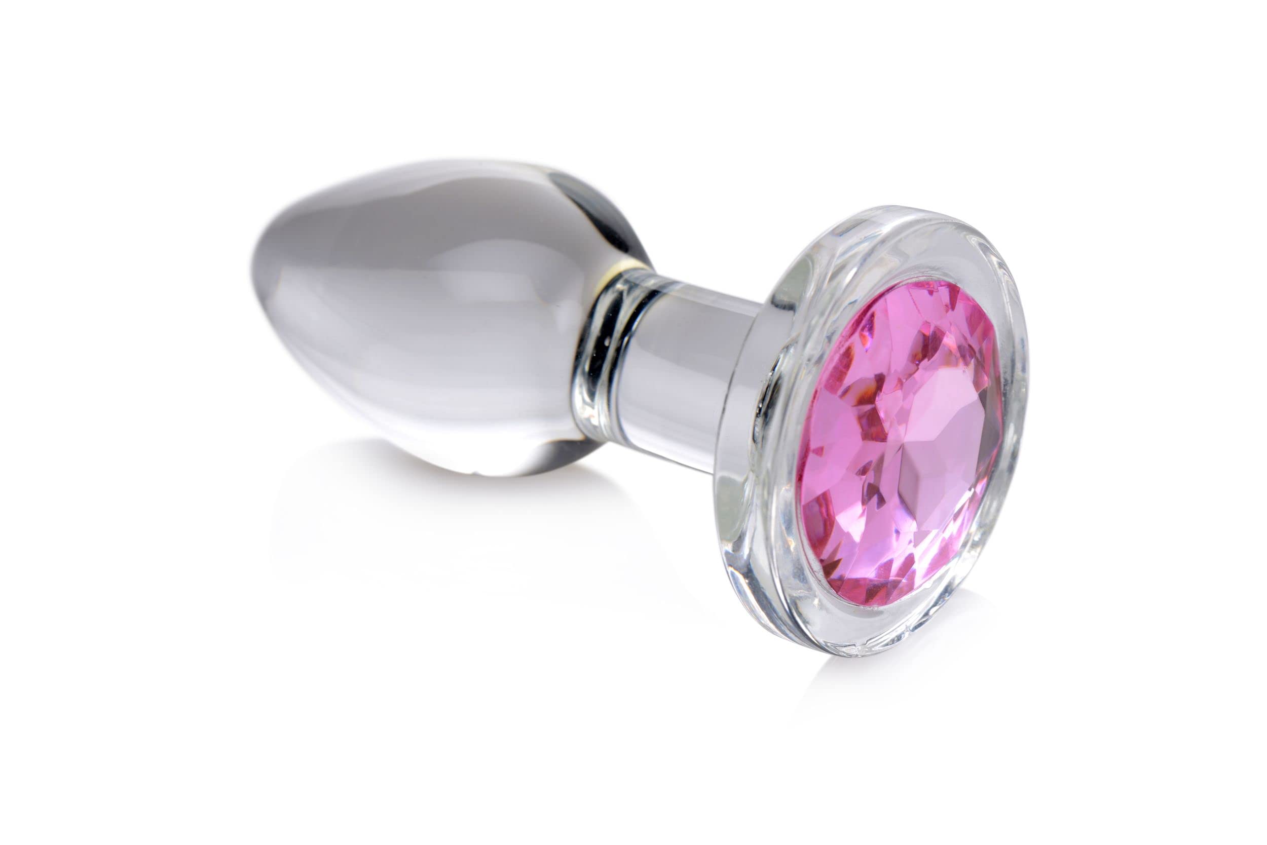 Booty Sparks Pink Gem Glass Anal Plug-Medium