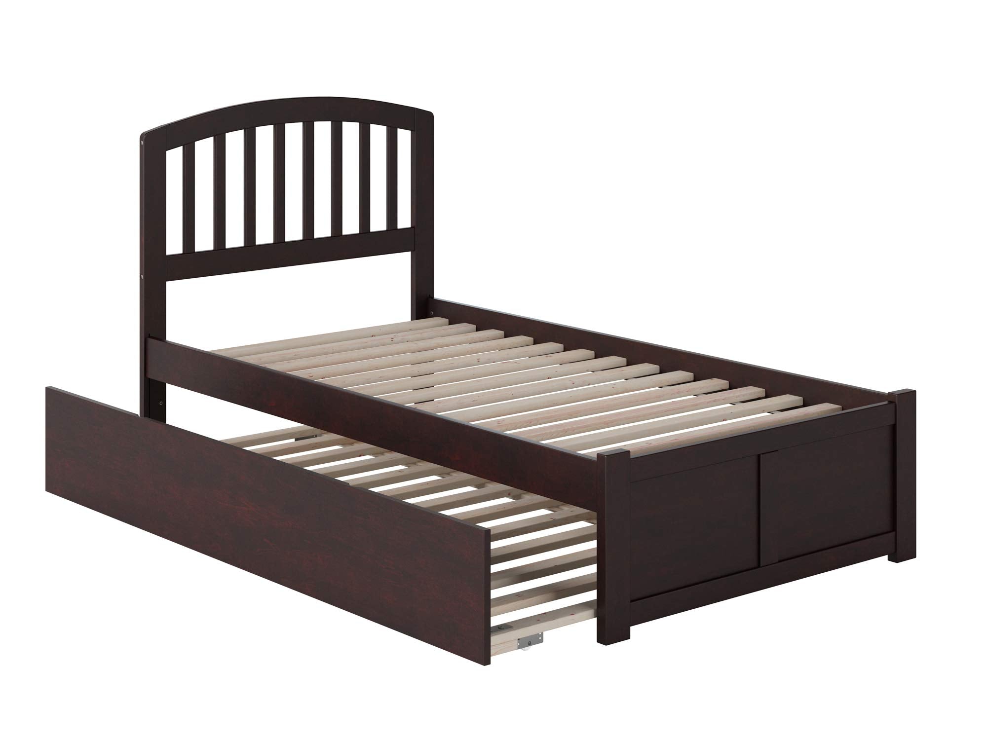 Richmond Twin Extra Long Bed with Footboard and Twin Extra Long Trundle in Espresso