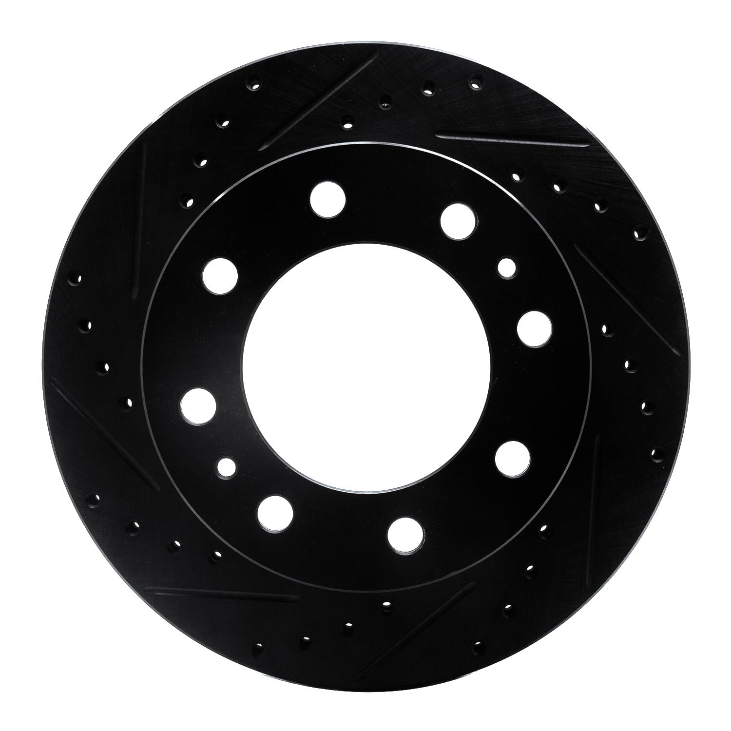 R1 Concepts Brake Rotor Drilled and Slotted Black ECB-47066L