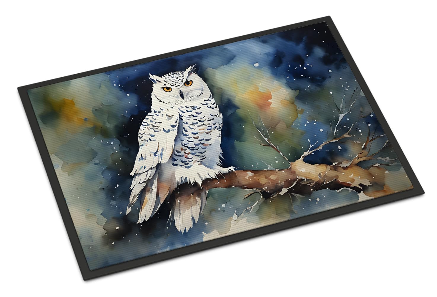 Carolines Treasures DAC3266JMAT Snowy Owl Doormat Front Door Mat Indoor Outdoor Rugs for Entryway, Non Slip Washable Low Pile, 24H X 36W