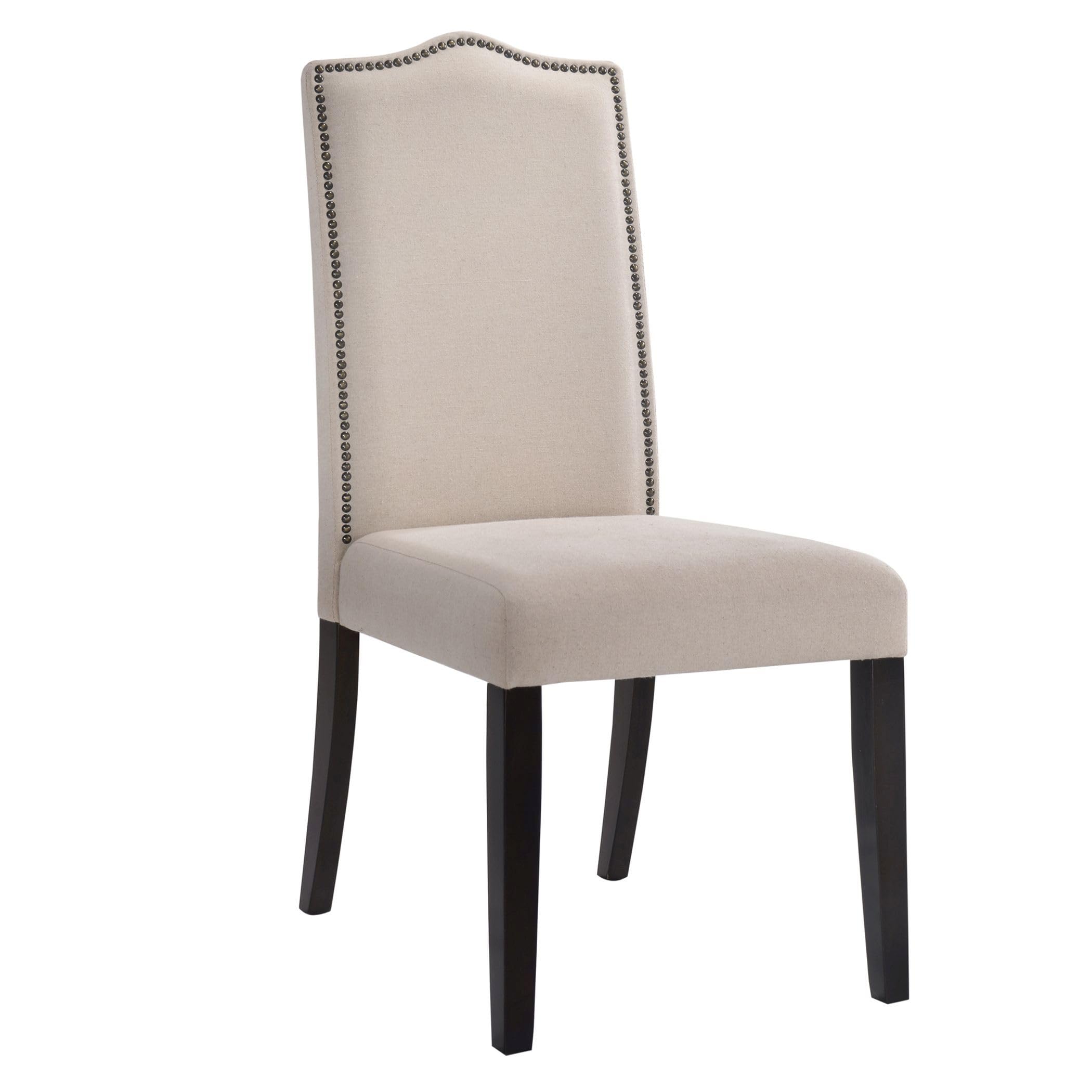 Romero Parson Chair - Espresso - Linen Upholstery