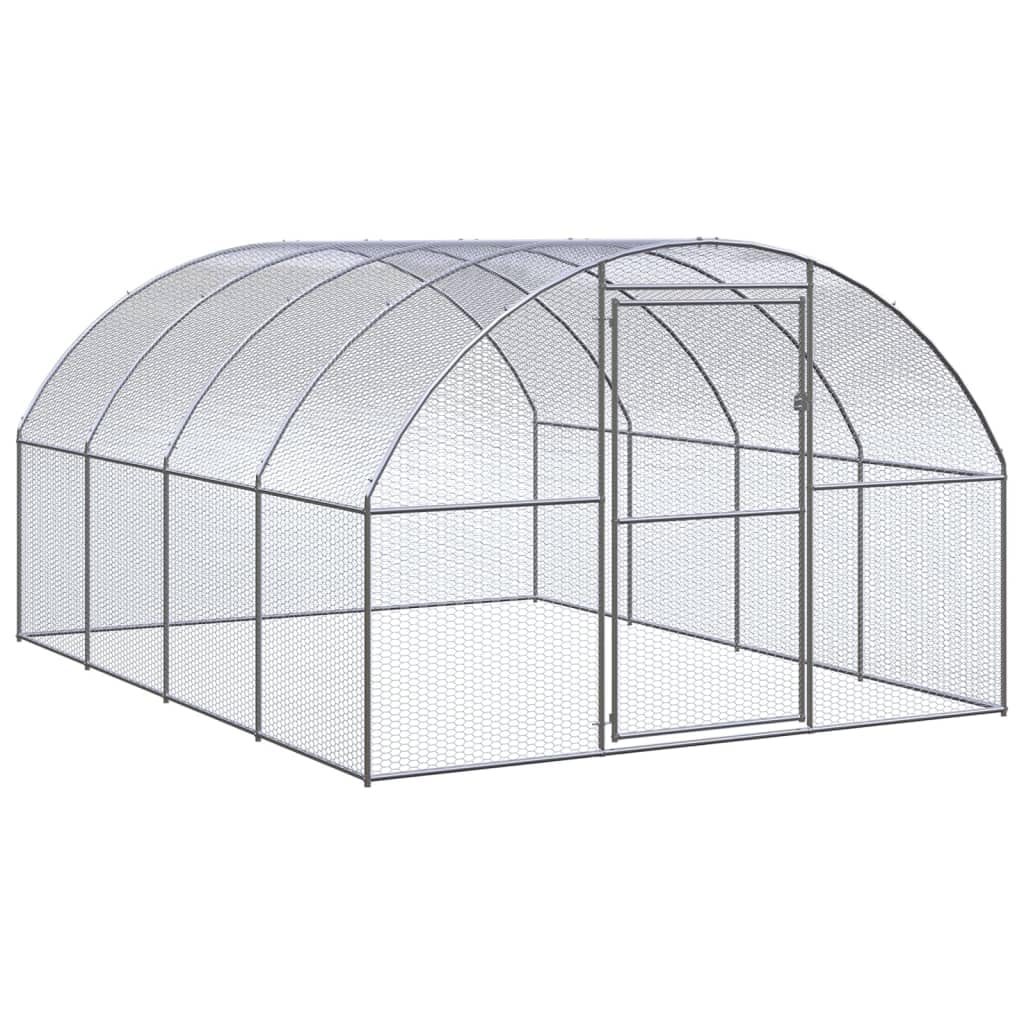 vidaXL Outdoor Chicken Coop 9.8x13.1x6.6 Galvanized Steel