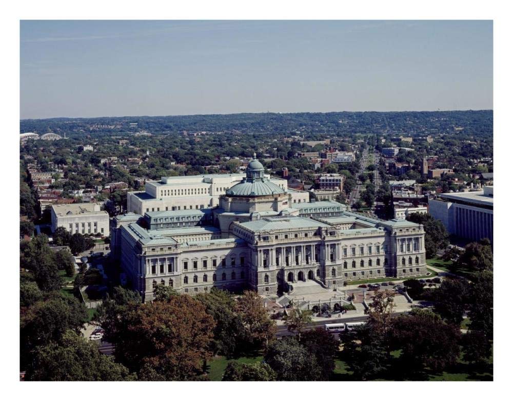 View of the Library of Congress Thomas Jefferson Building from the U.S. Capitol dome, Washington, D.C.-Paper Art-26x20”
