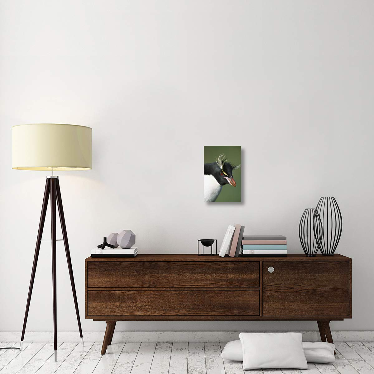 Rockhopper Penguin portrait, Penguin Bay, Campbell Island, New Zealand-Canvas Art-12x18”
