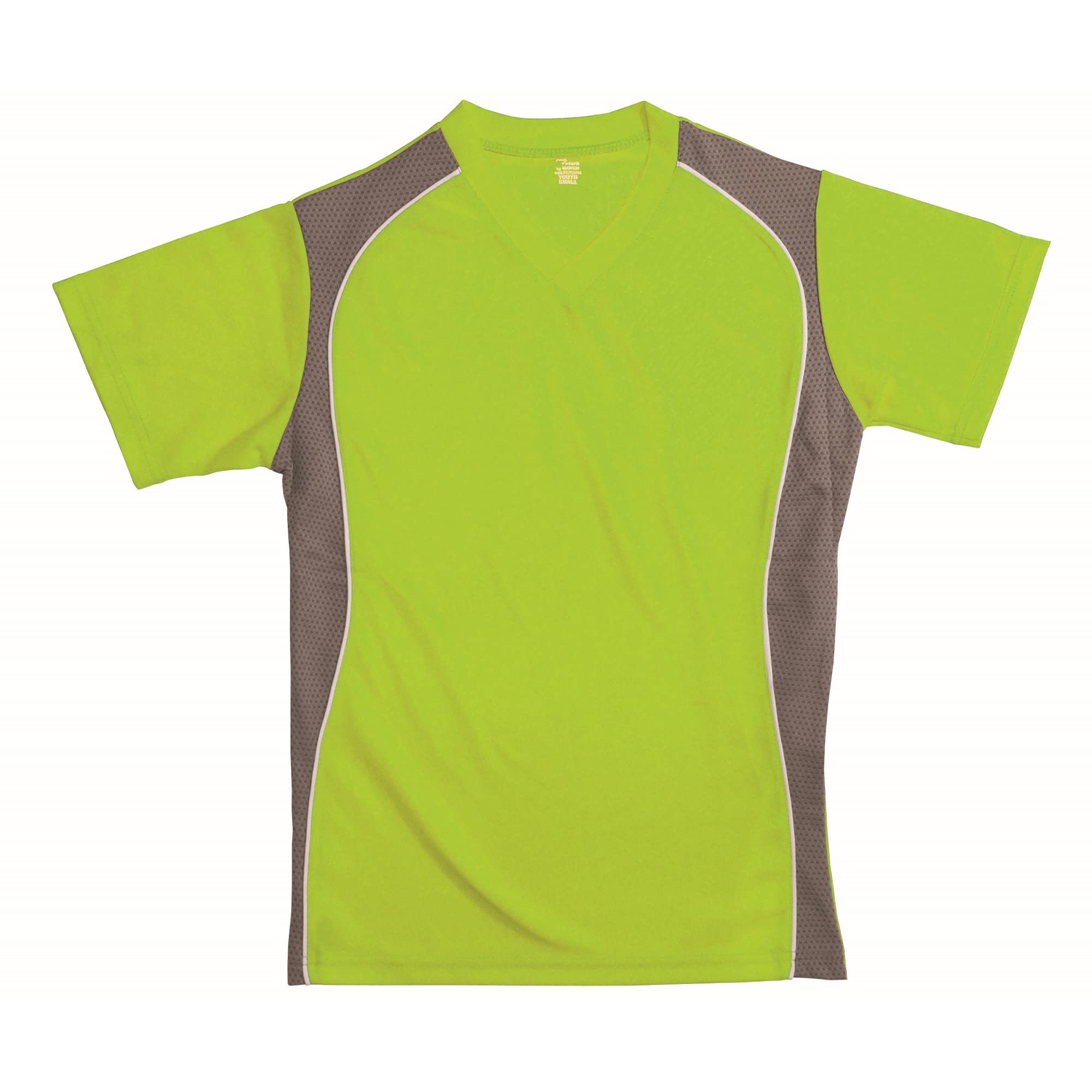 V-NECK JERSEY LIME W/GRANITE SIDE PANEL-YOUTH-XS