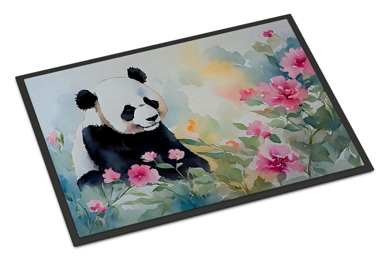 Carolines Treasures DAC2972JMAT Panda Doormat Front Door Mat Indoor Outdoor Rugs for Entryway, Non Slip Washable Low Pile, 24H X 36W
