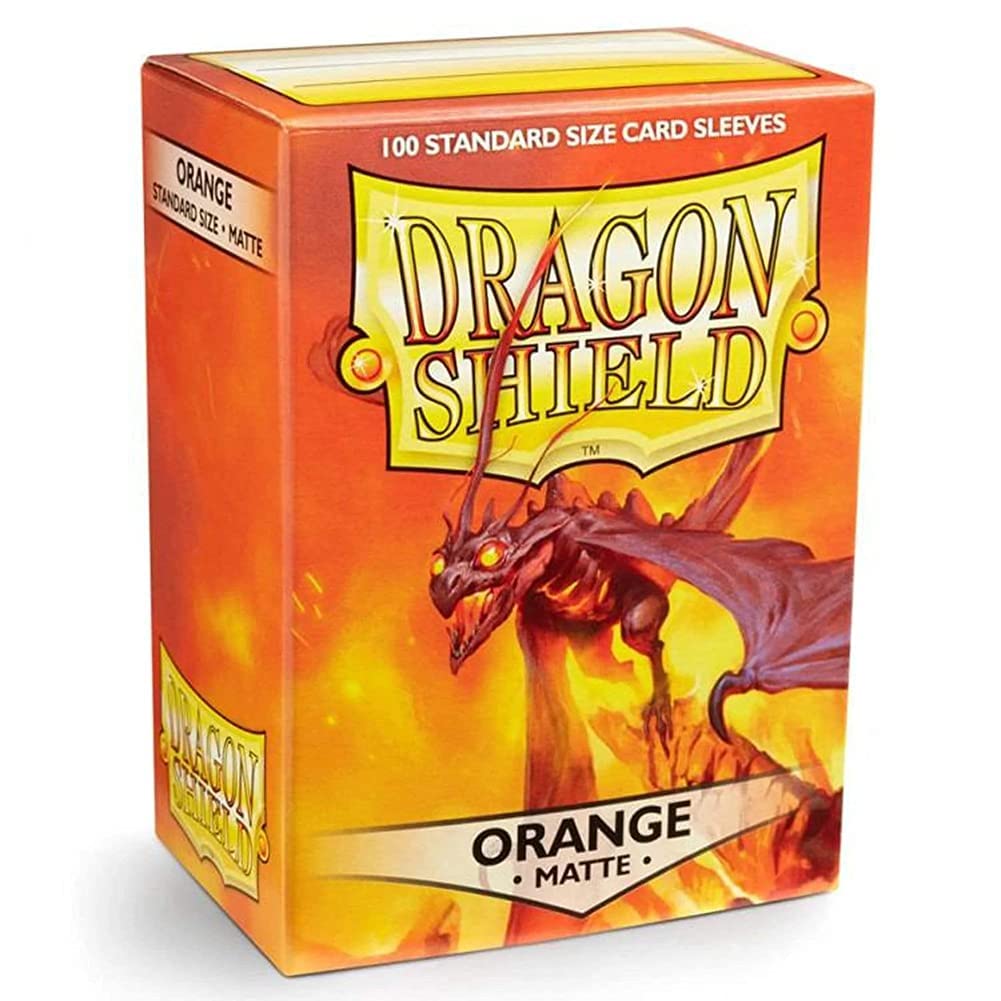 Dragon Shield Standard Size Sleeves - Matte Orange 100Ct - Card Sleeves Are Smooth & Tough - Compatible With Pokemon, Yugioh, & 