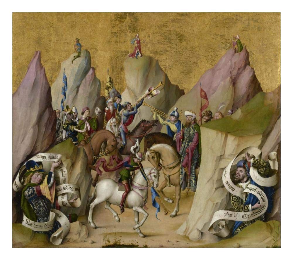 The Meeting of the Three Kings, with David and Isaiah (recto); The Assumption of the Virgin (verso)-Paper Art-24x21”