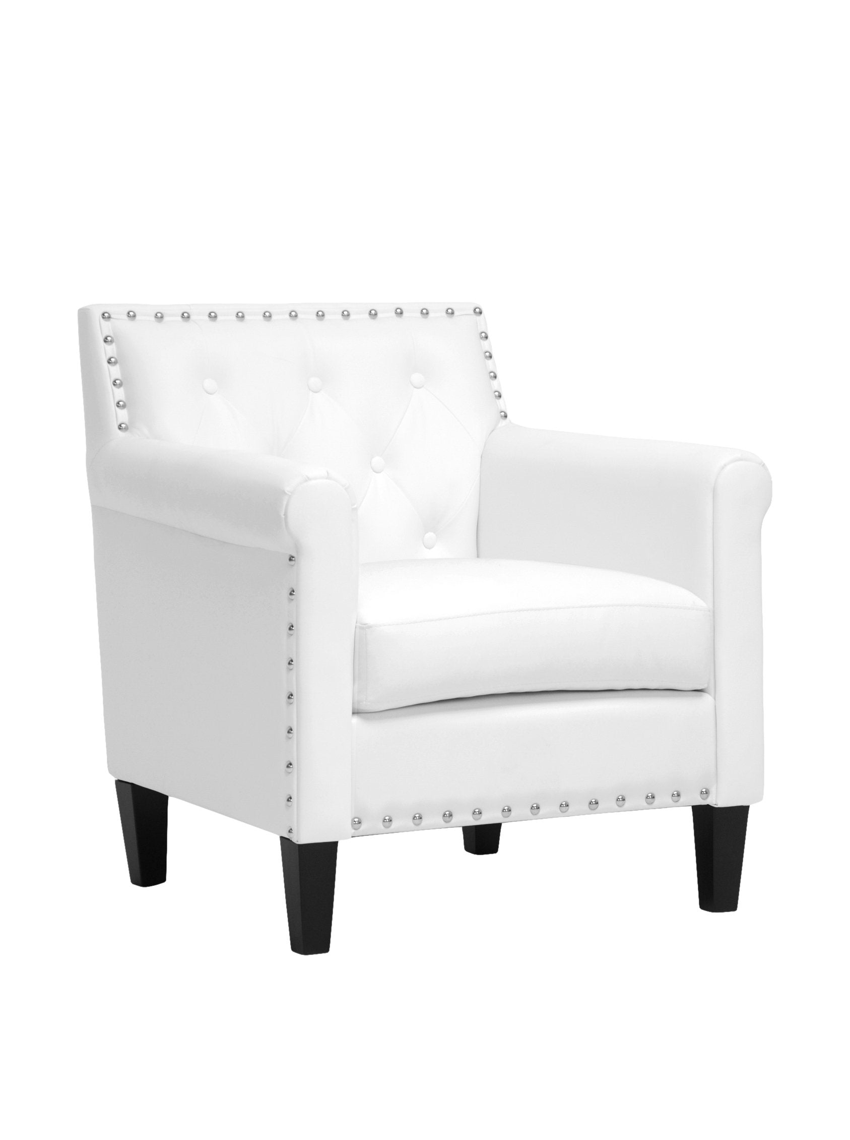 Baxton Studio Fba_Bbt5114-White-Cc Armchair, 29 X 29 X 32.25