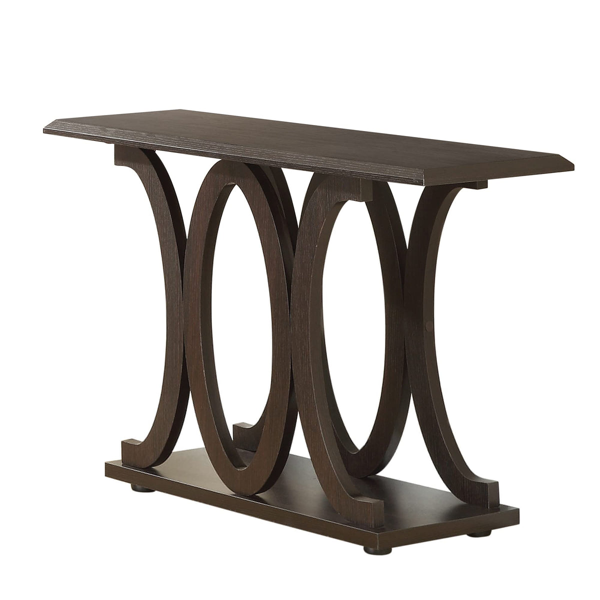 Benzara Contemporary Style C Shaped Sofa Table With Open Shelf, Brown
