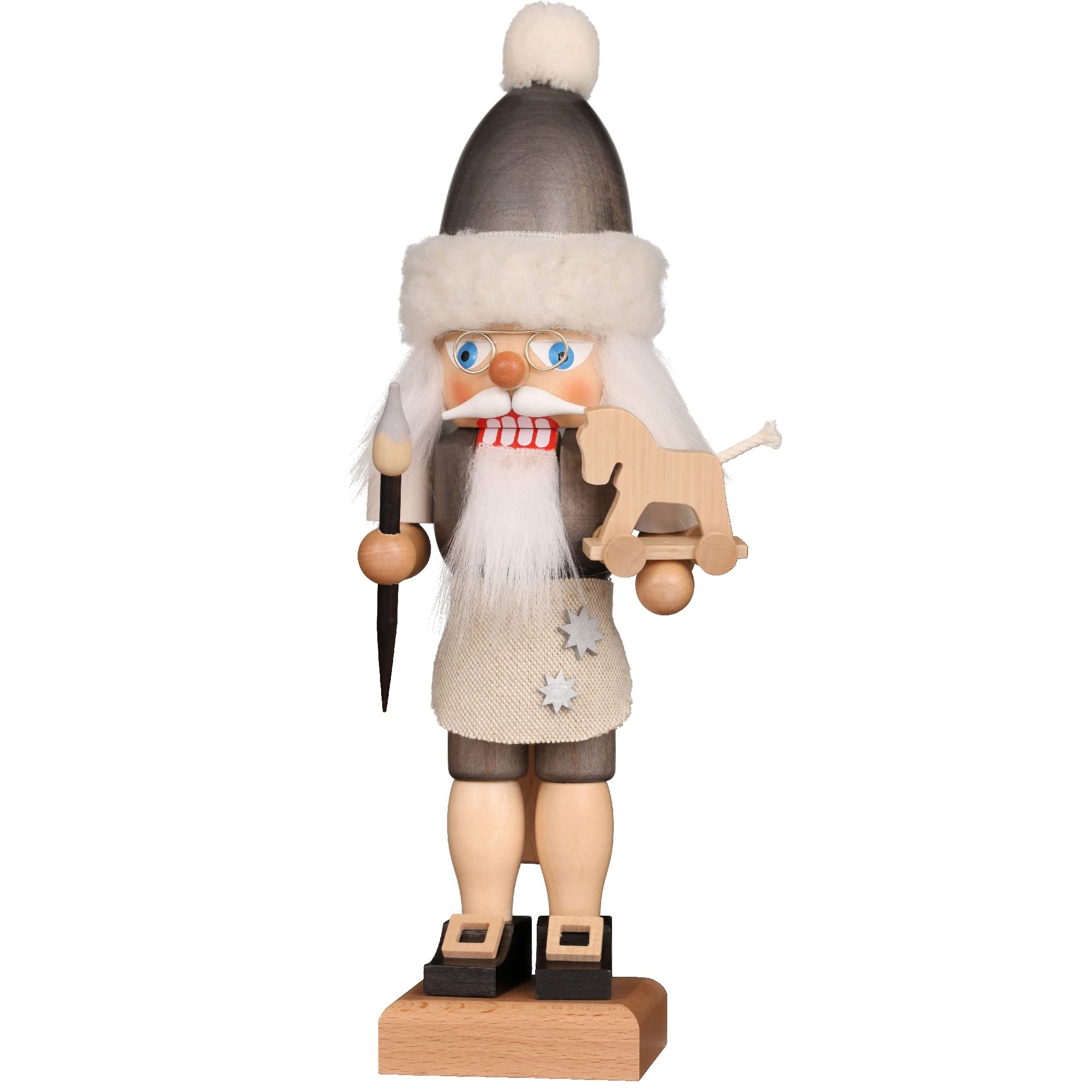 32-216 - Christian Ulbricht Nutcracker - Grey Santa - 11.75H x 4.5”W x 3.25”D