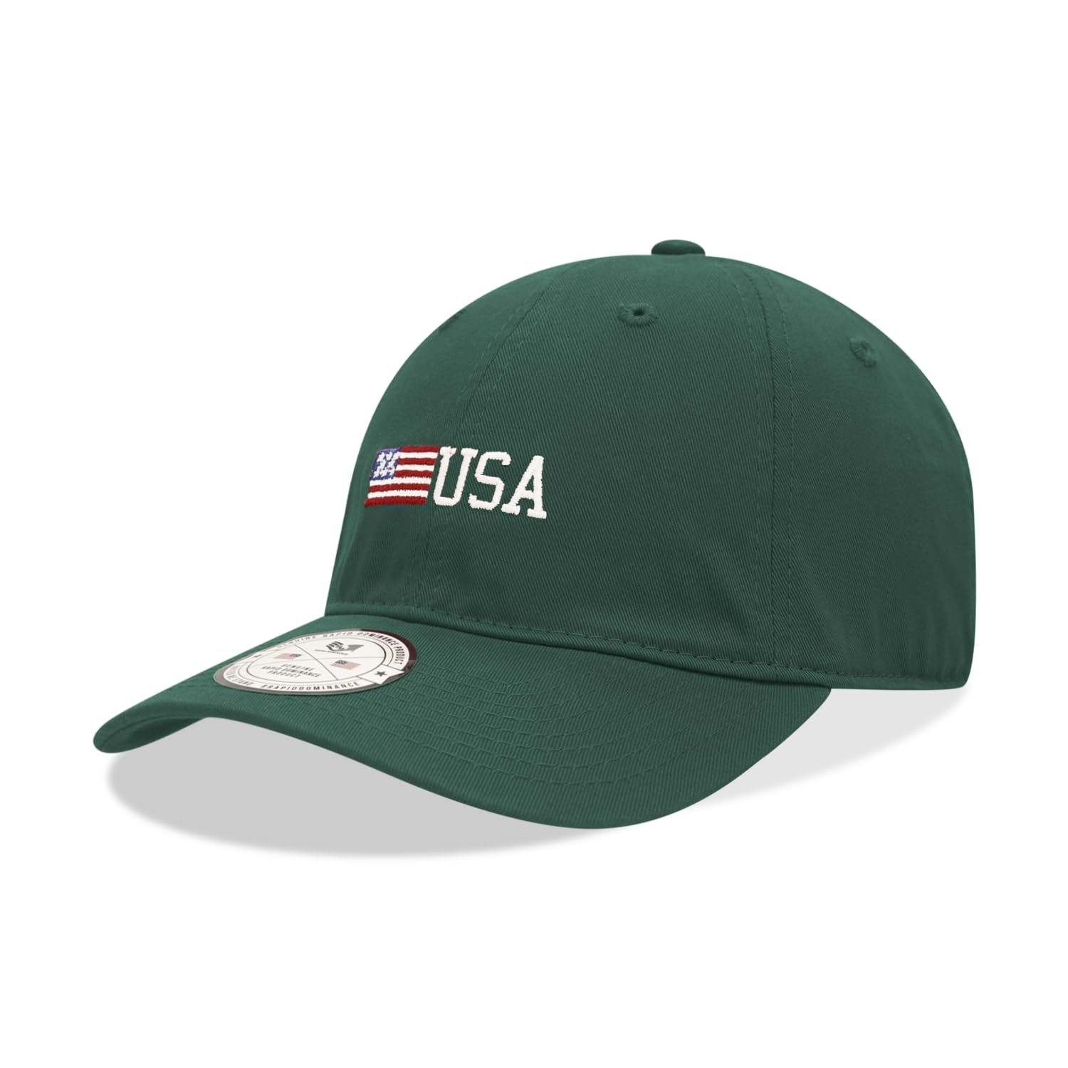 Relaxed Graphic Cap,Side US Flag, Hunter