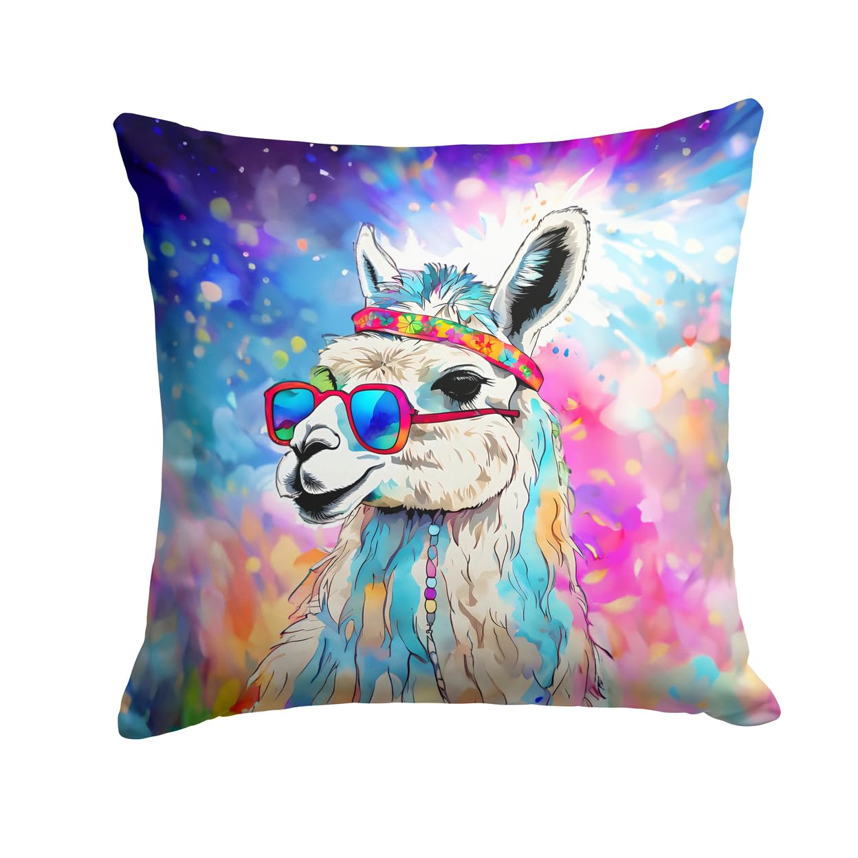 Hippie Animal Llama Throw Pillow