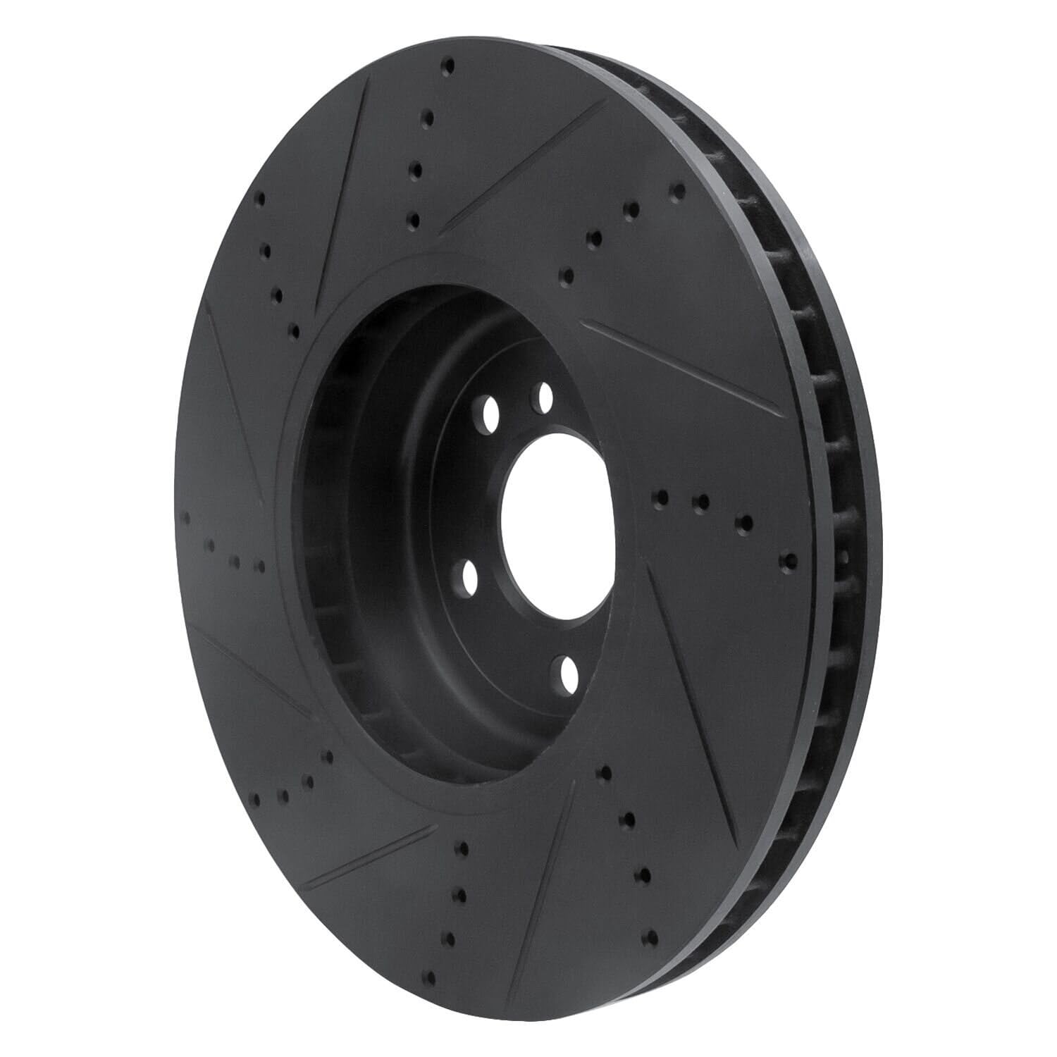 R1 Concepts Brake Rotor Drilled and Slotted Black ECB-31093D