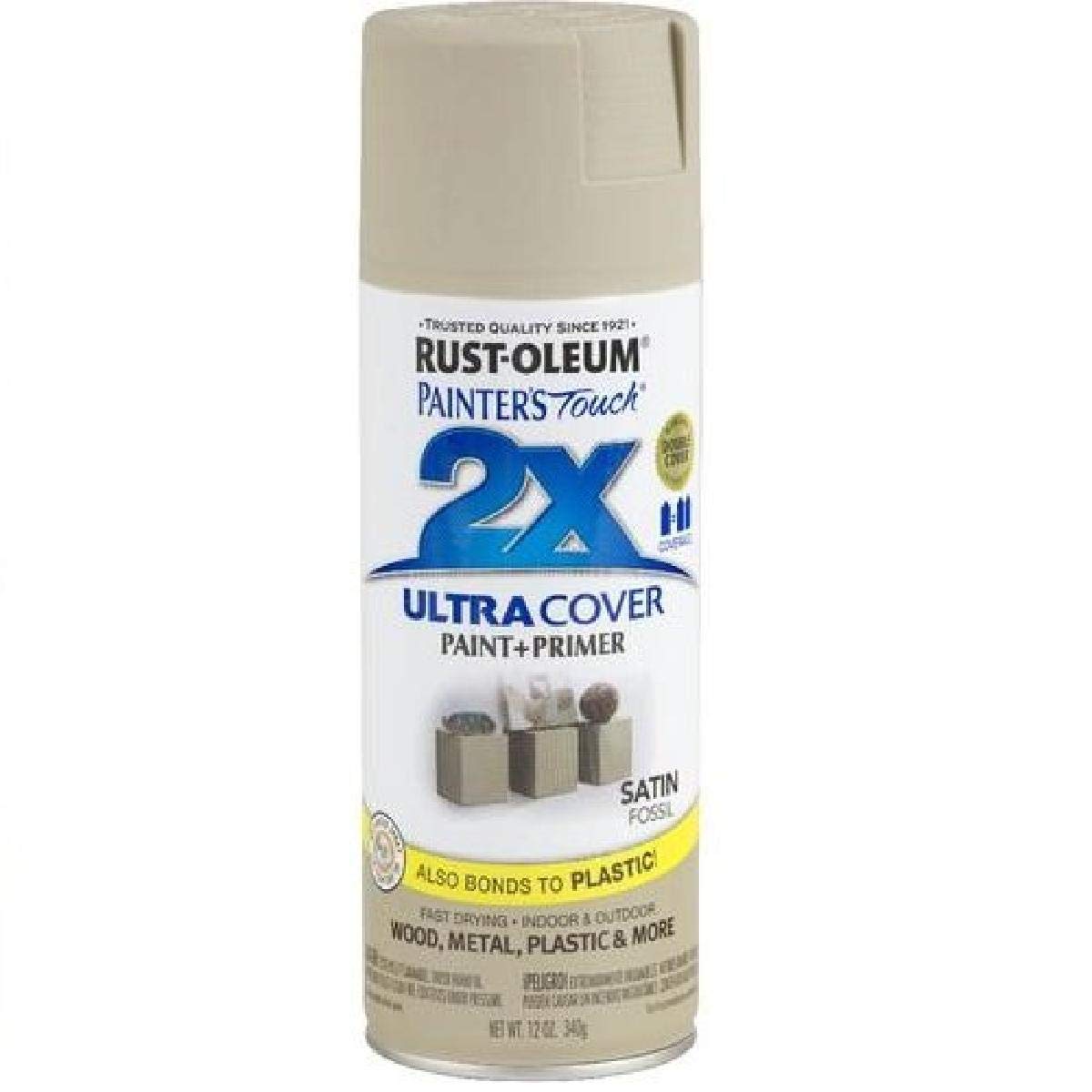 Rust-Oleum 249080 Painter'S Touch 2X Ultra Cover, 12 Ounce (Pack Of 1), Satin Fossil