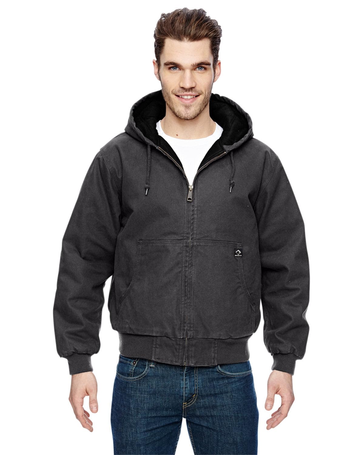 DRI DUCK Cheyenne Boulder Cloth Hooded Jacket with Tricot Quilt Lining - Charcoal, S