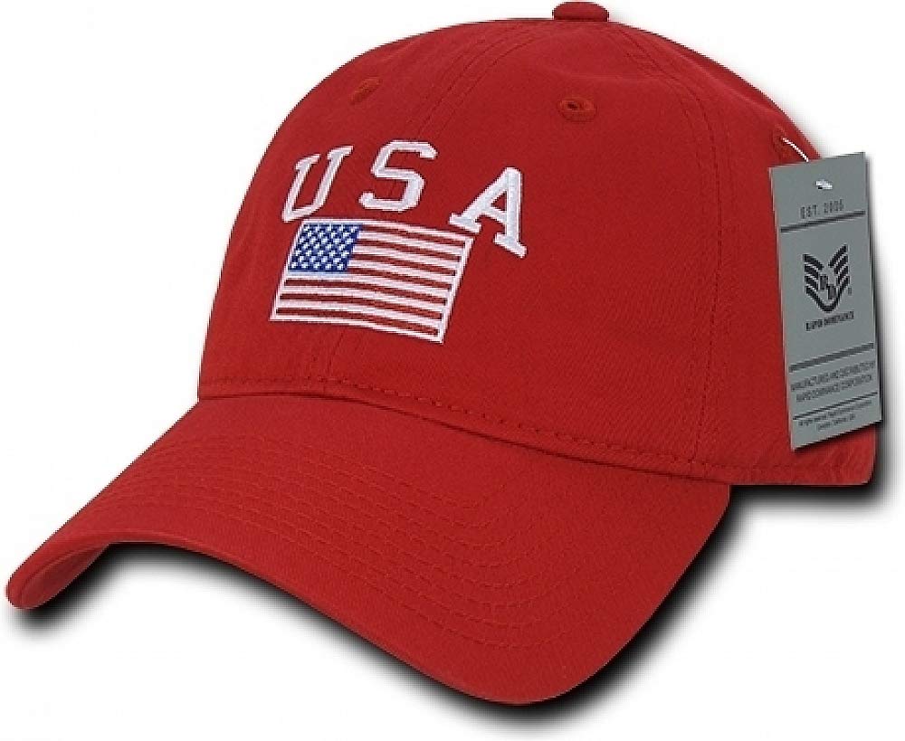 Relaxed Graphic Cap, USA Flag, Red