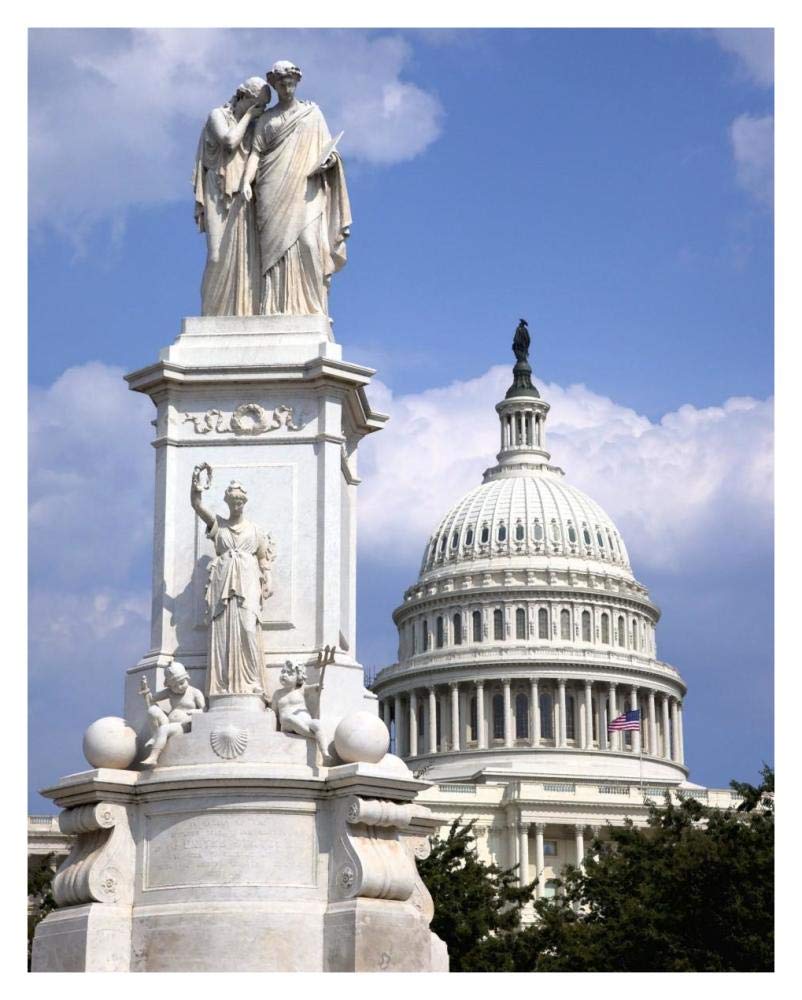 The Peace Monument located in Peace Circle on the grounds of the U.S. Capitol, First St. and Pennsylvania Ave., Washington, D.C. - Vintage Style Photo-Paper Art-30x37”