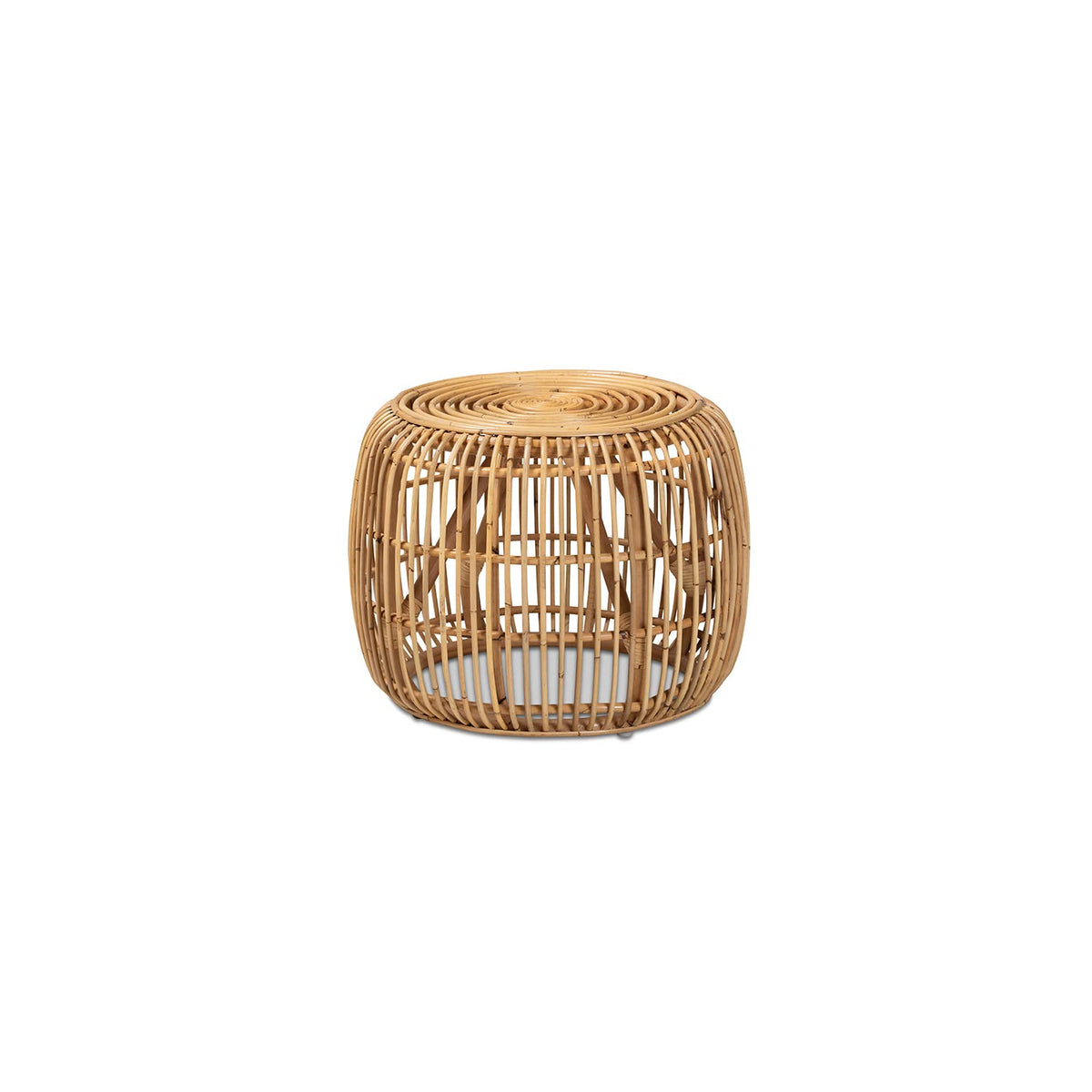 Baxton Studio Maverick Modern Bohemian Natural Brown Rattan End Table ...