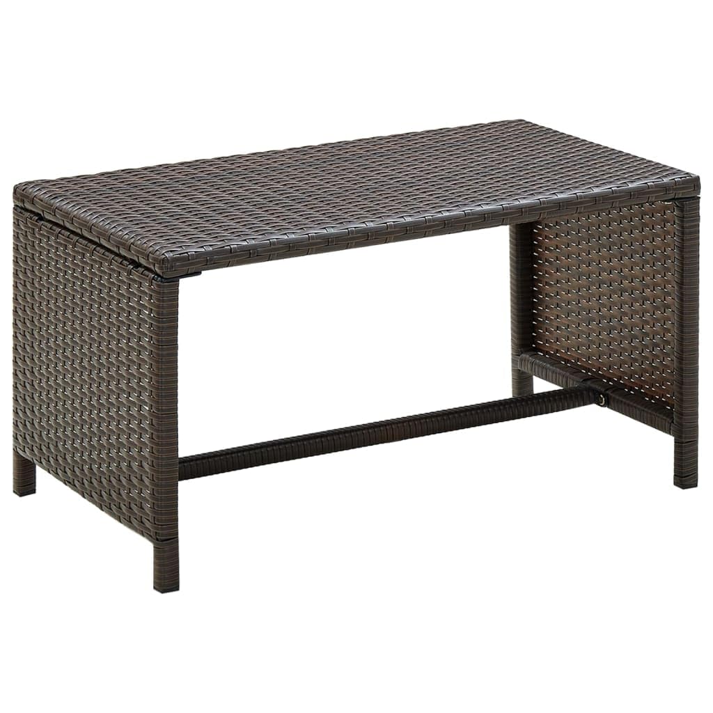 vidaXL Coffee Table Brown 27.6x15.7”x15” Poly Rattan