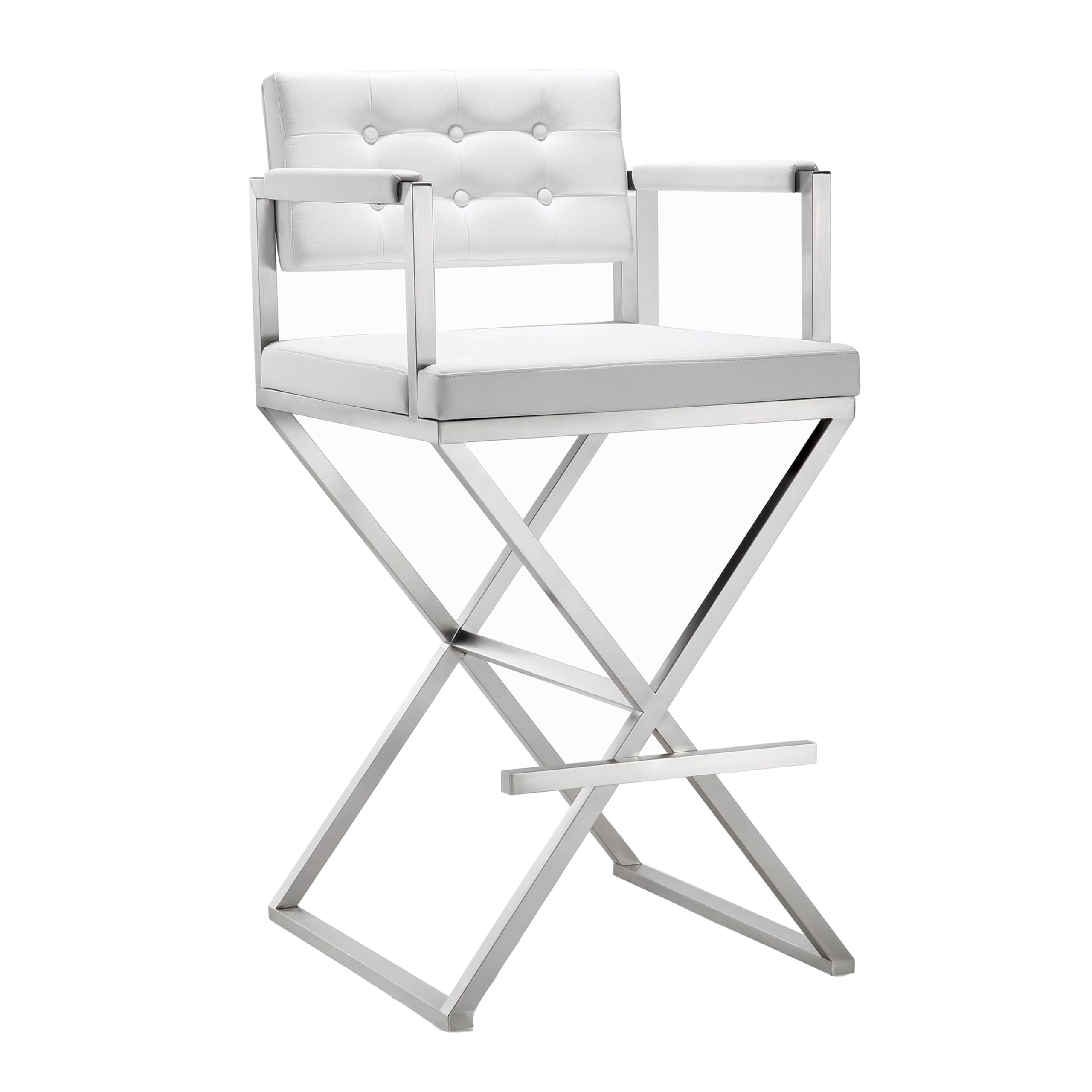 Director Black Stainless Steel Counter Stool