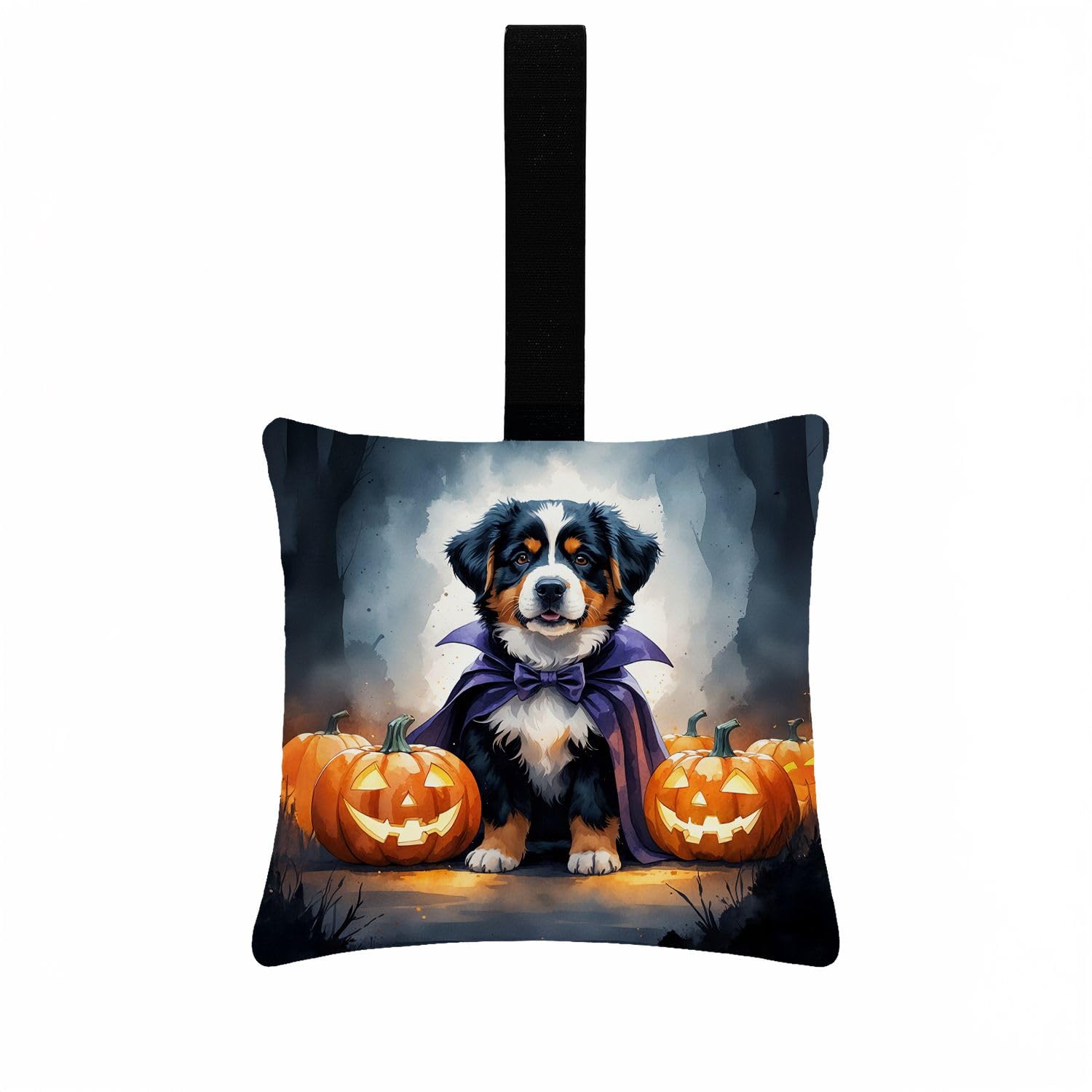 Carolines Treasures Bernese Mountain Dog Puppy Halloween Mini Hanging Pillow Ornament 3.5  3.5 Decorative Door-Knob & Tree Hanger, Soft Fabric Cushion